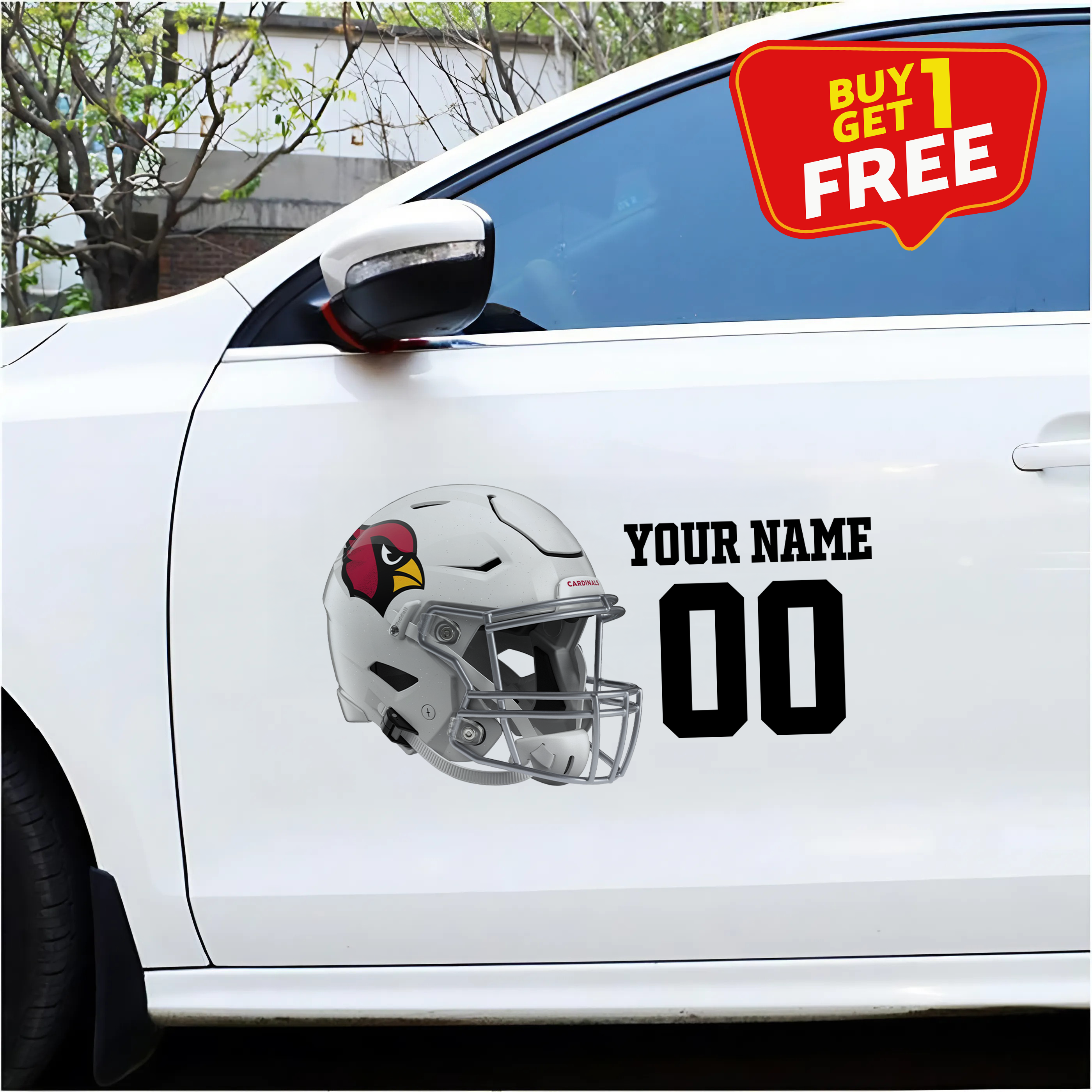 Arizona Cardinals Car Sticker Custom Name - Number PT66439