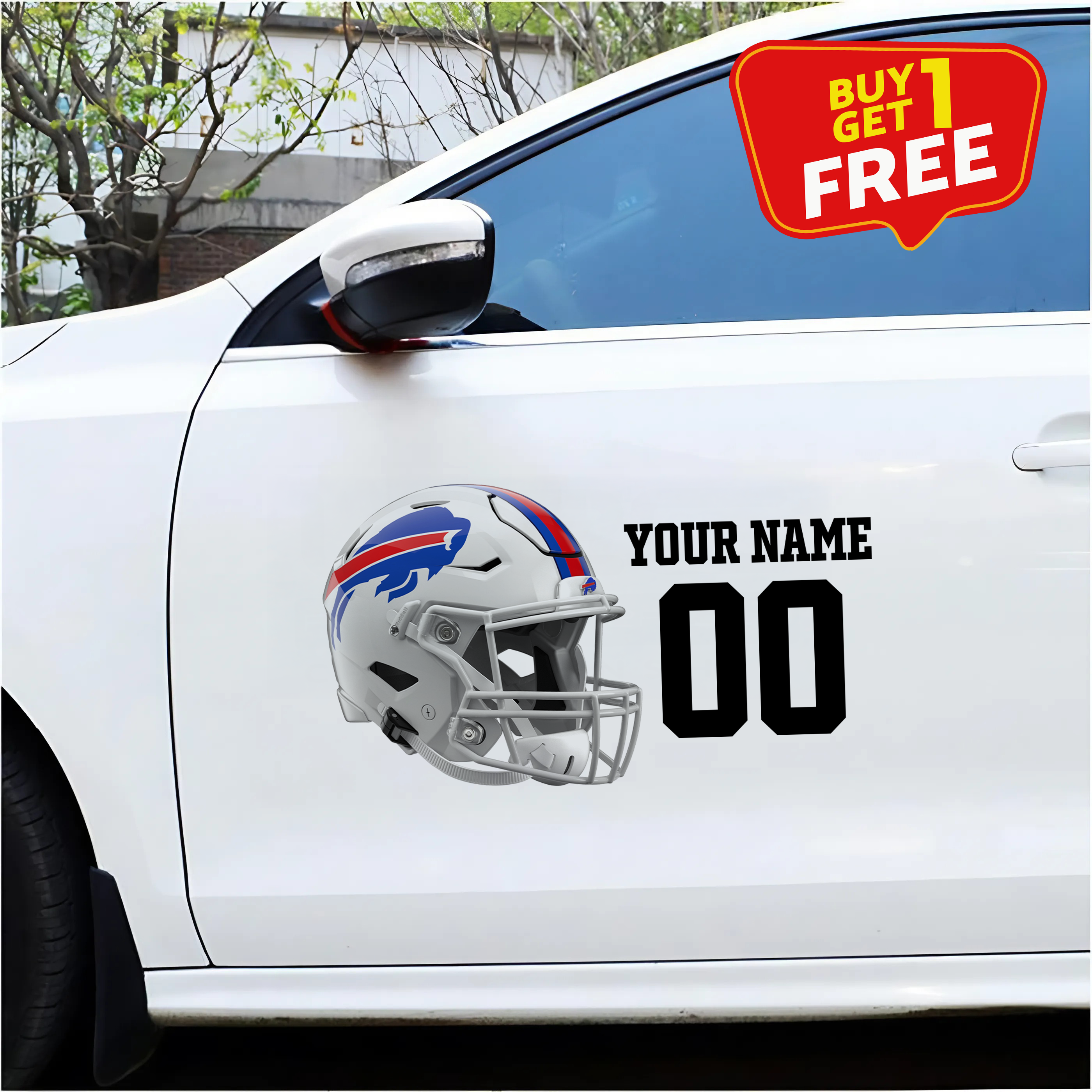 Buffalo Bills Car Sticker Custom Name - Number PT66442