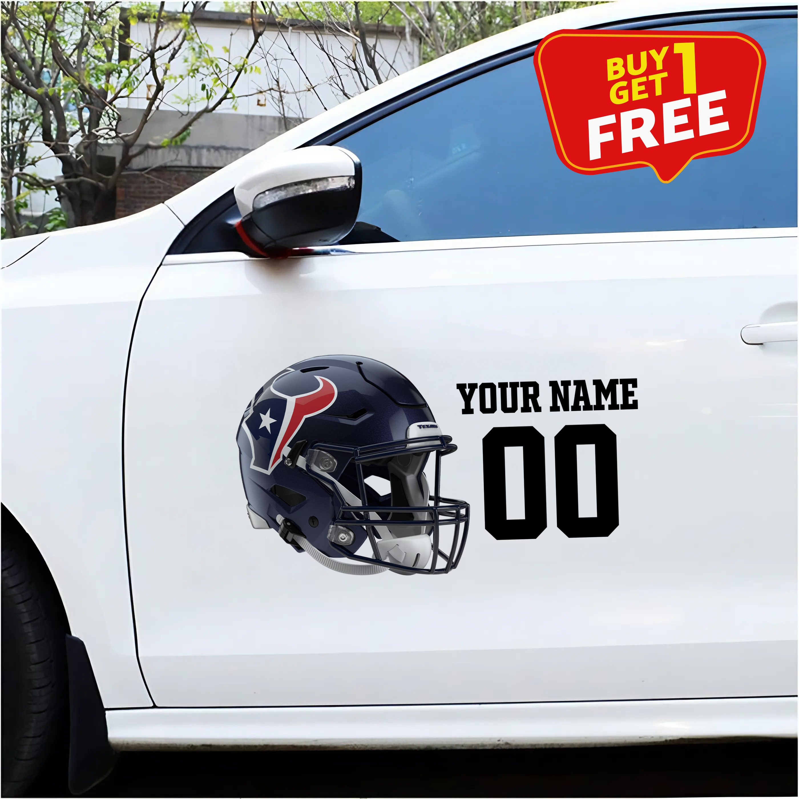 Houston Texans Car Sticker Custom Name - Number PT66451