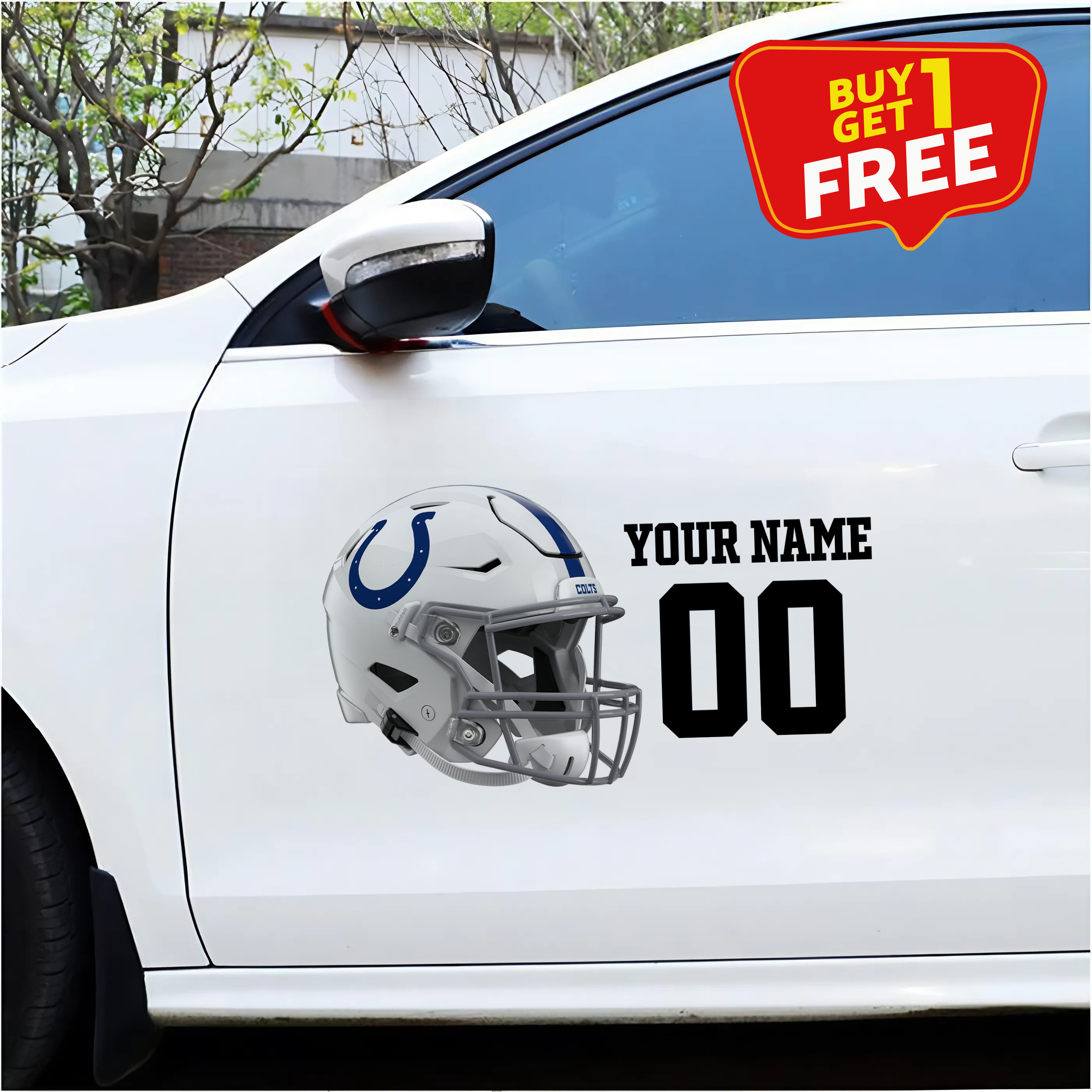 Indianapolis Colts Car Sticker Custom Name - Number PT66452