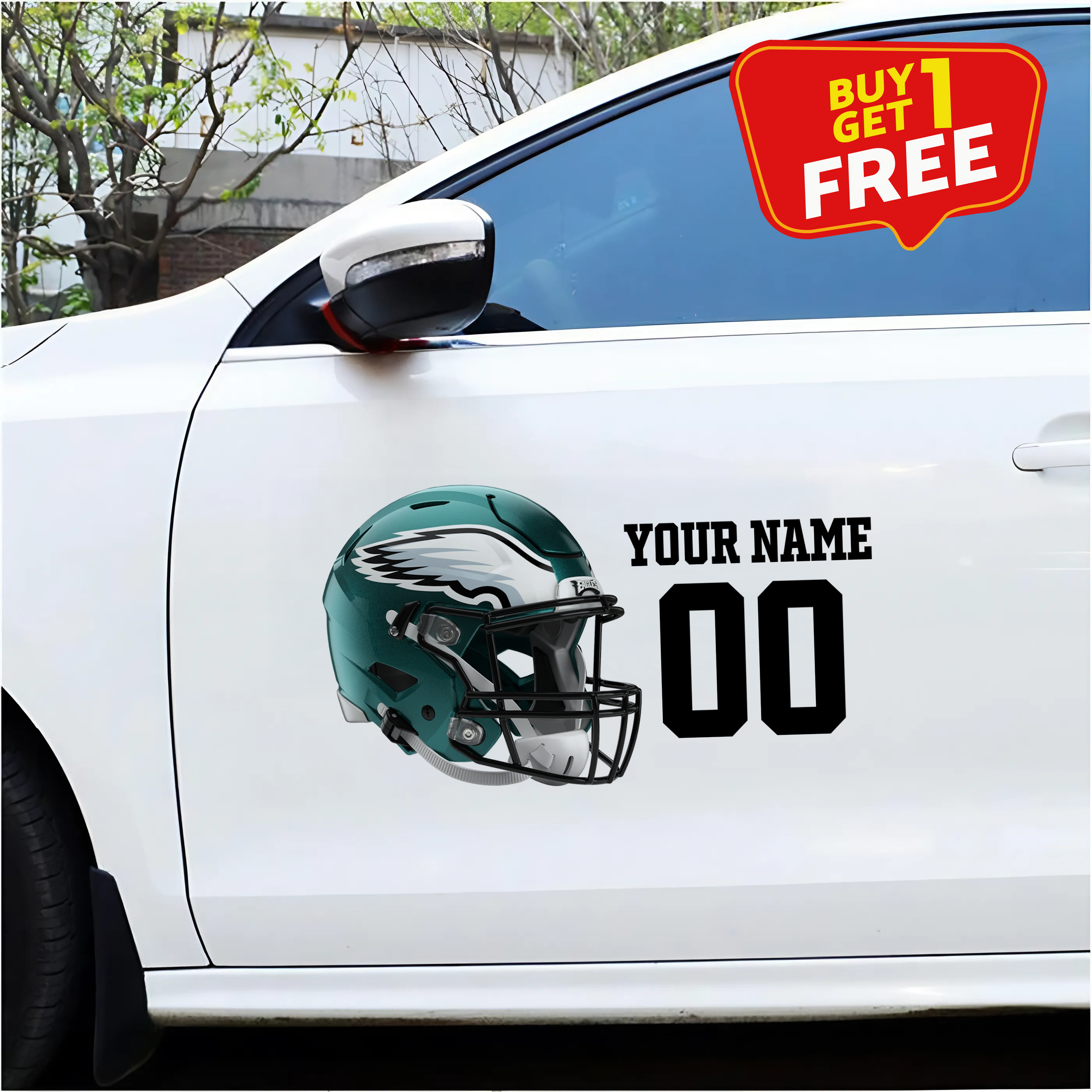 Philadelphia Eagles Car Sticker Custom Name - Number PT66464