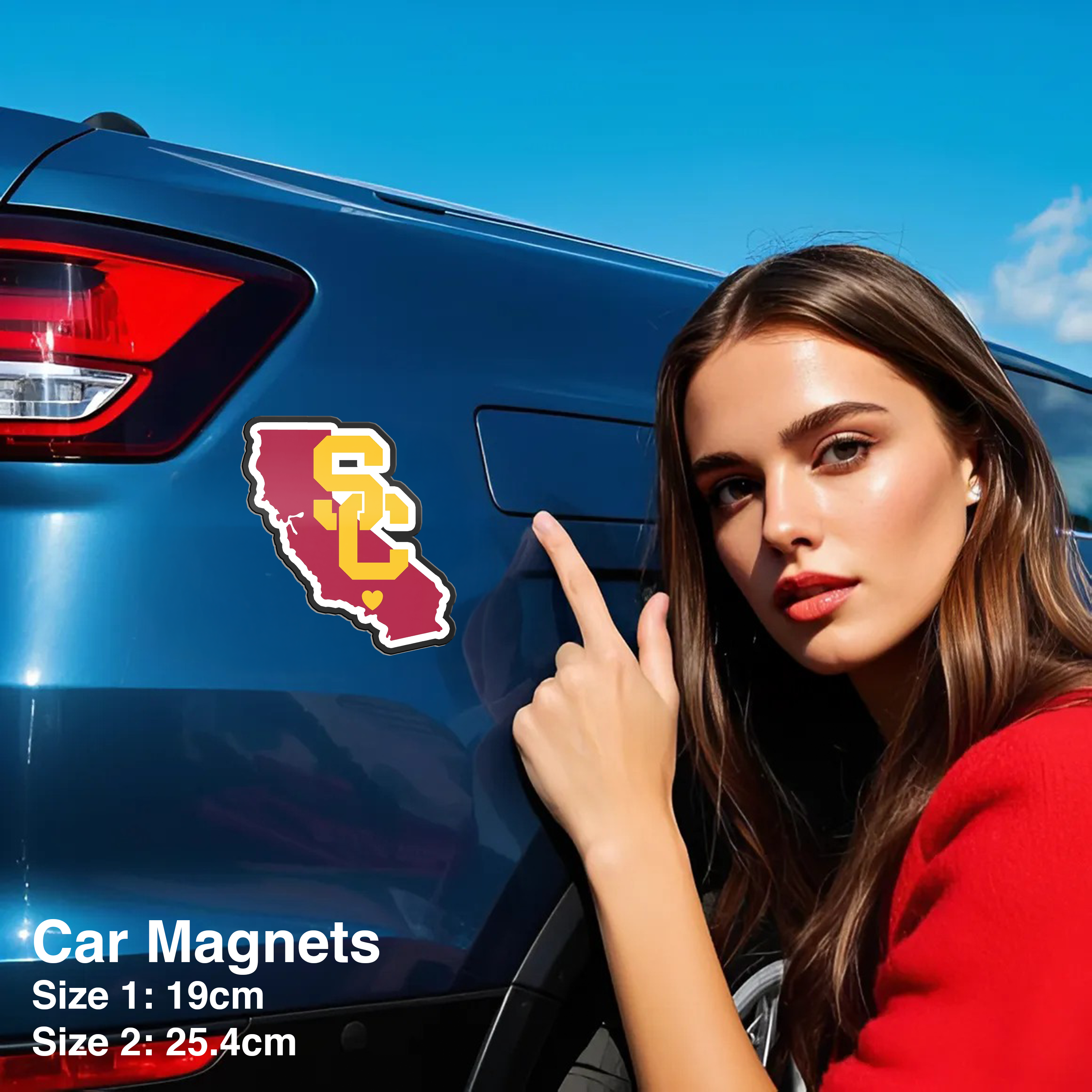 Usc Trojans State Shape Car Magnets PT66559