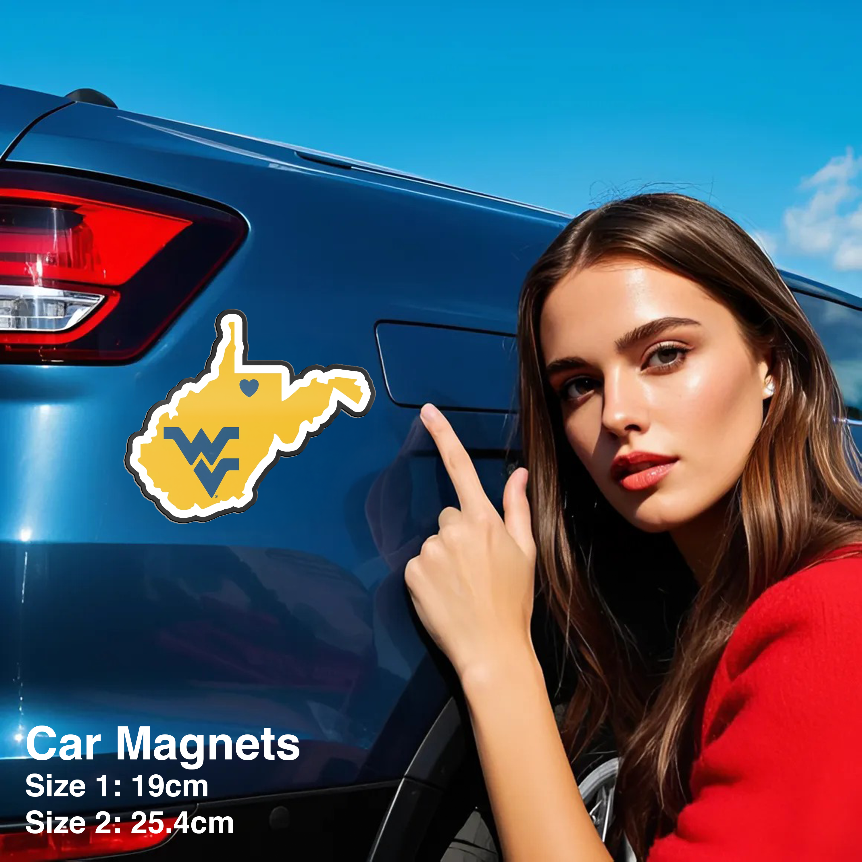 West Virginia Mountaineers State Car Magnets PT66564