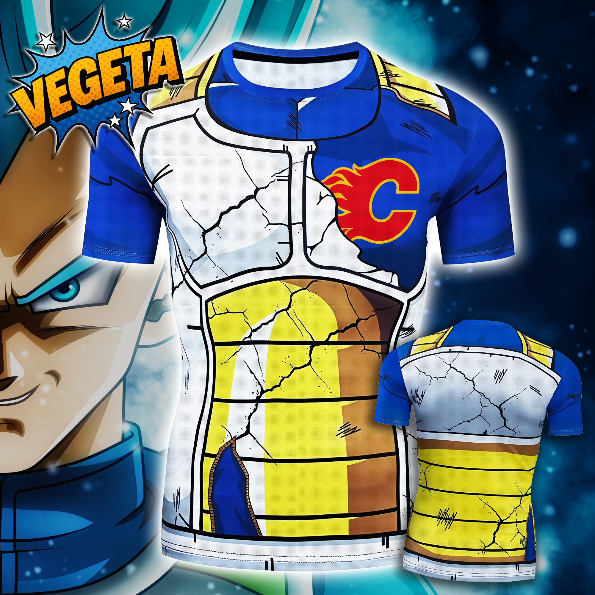 Calgary Flames T-shirt Dragon Ball Vegeta PT66790