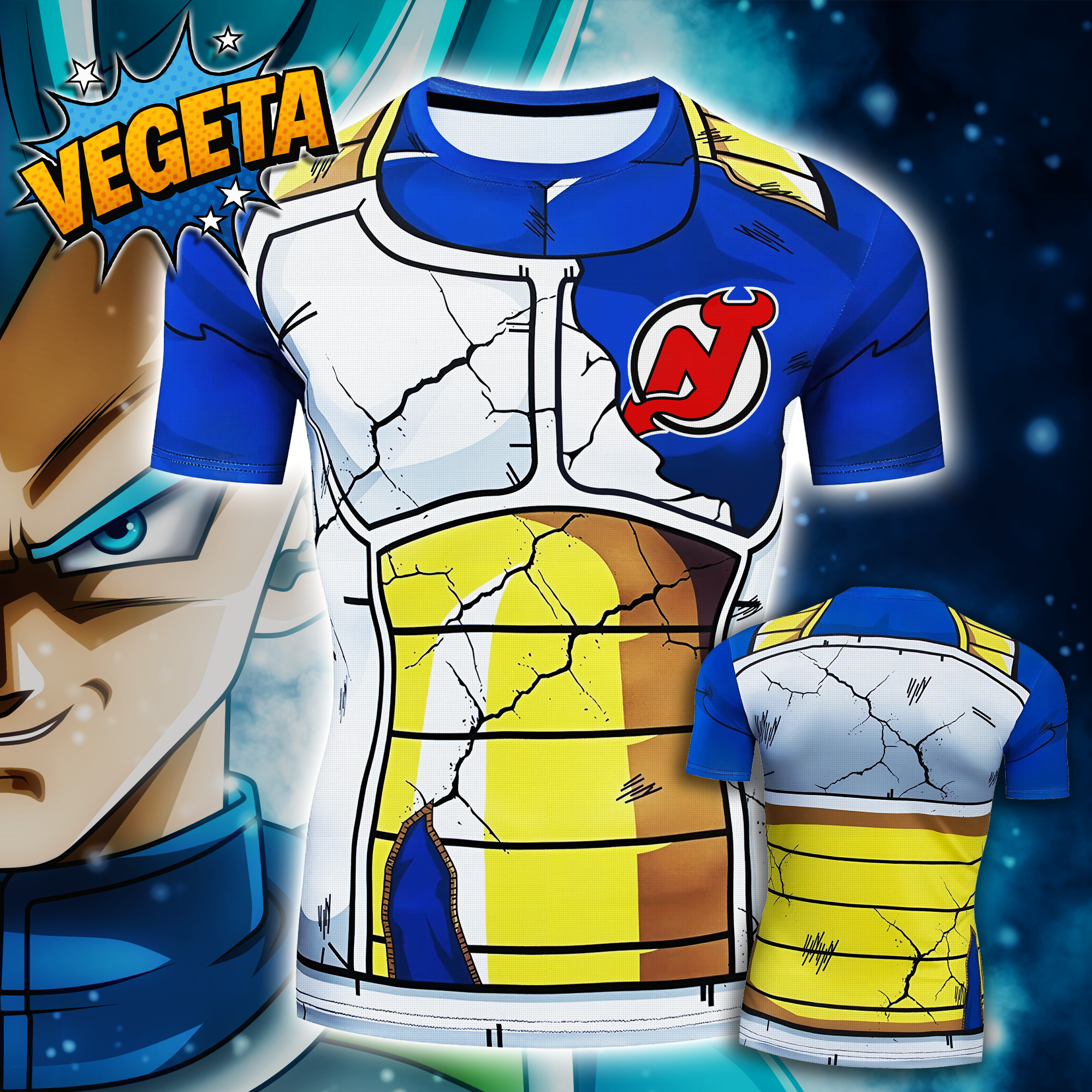 New Jersey Devils T-shirt Dragon Ball Vegeta PT66803