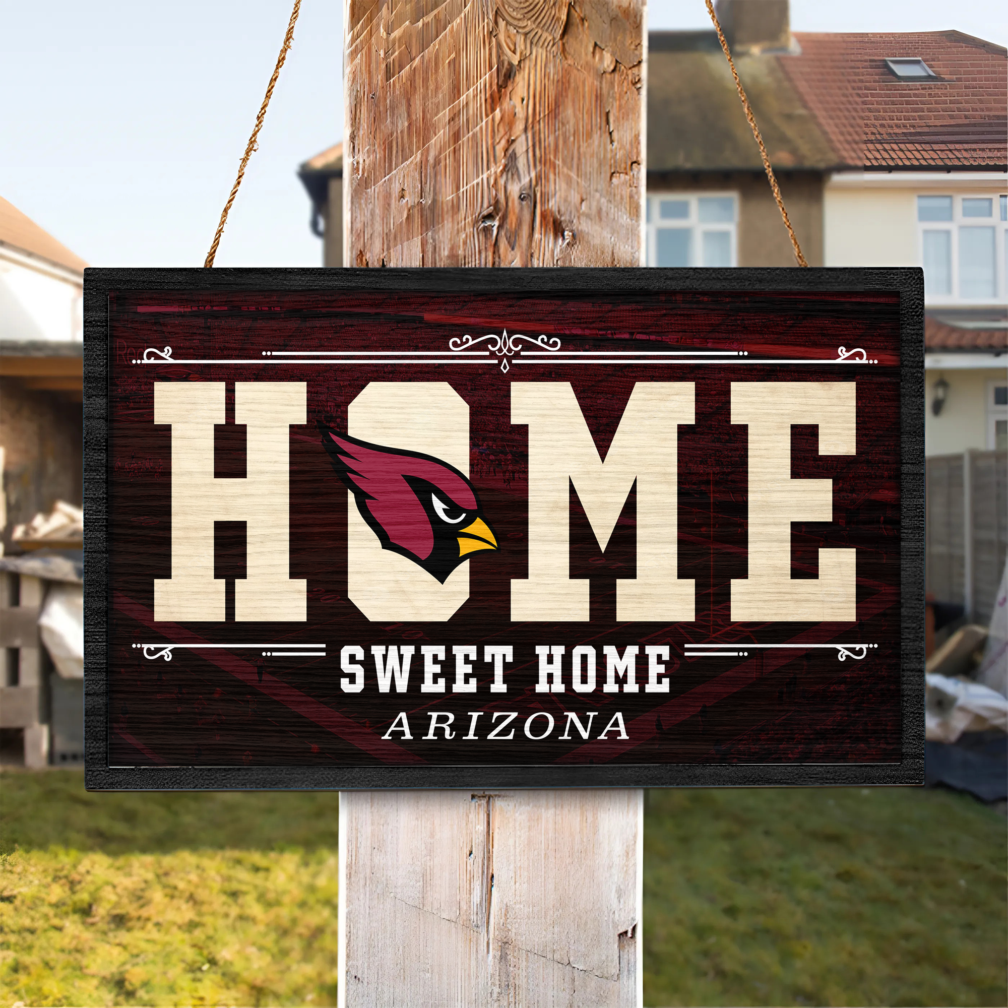 Arizona Cardinals Rectangle Wood Sign PT66668