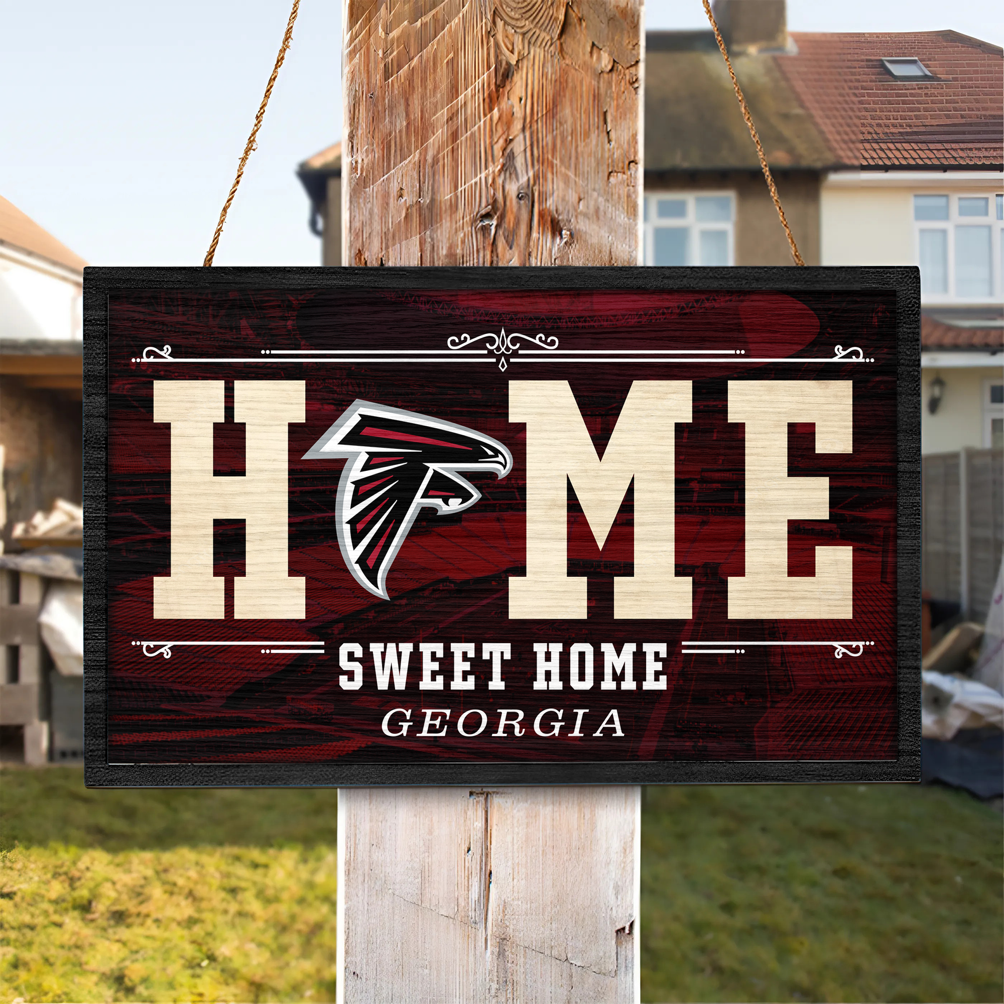 Atlanta Falcons Rectangle Wood Sign PT66669