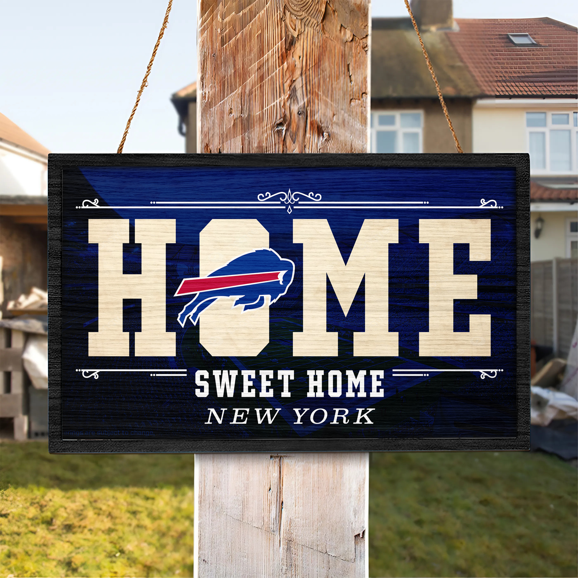 Buffalo Bills Rectangle Wood Sign PT66671