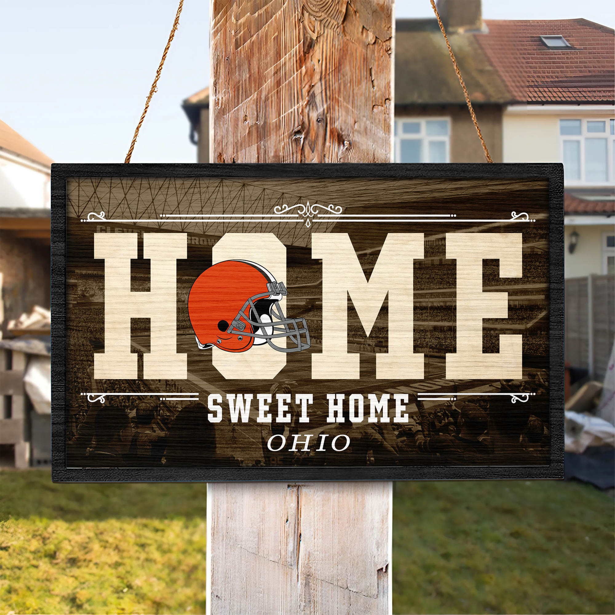 Cleveland Browns Rectangle Wood Sign PT66675