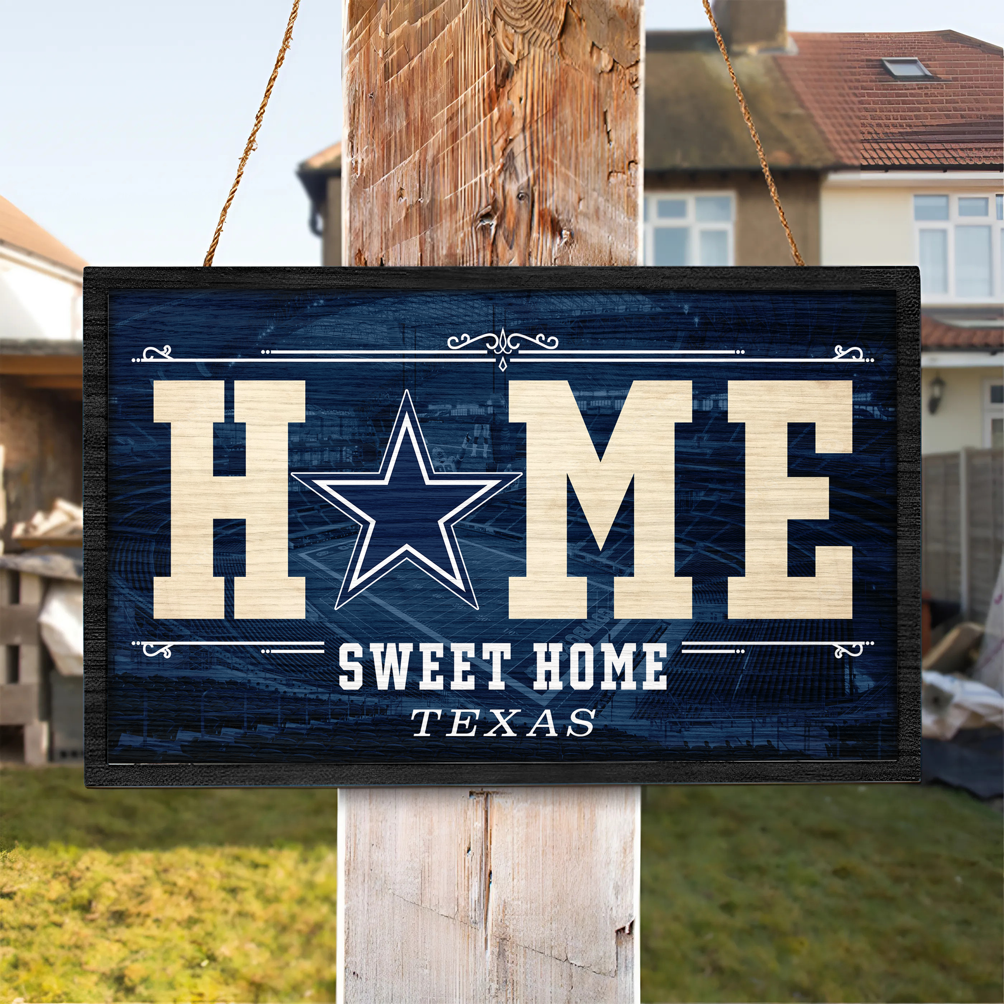 Dallas Cowboys Rectangle Wood Sign PT66676