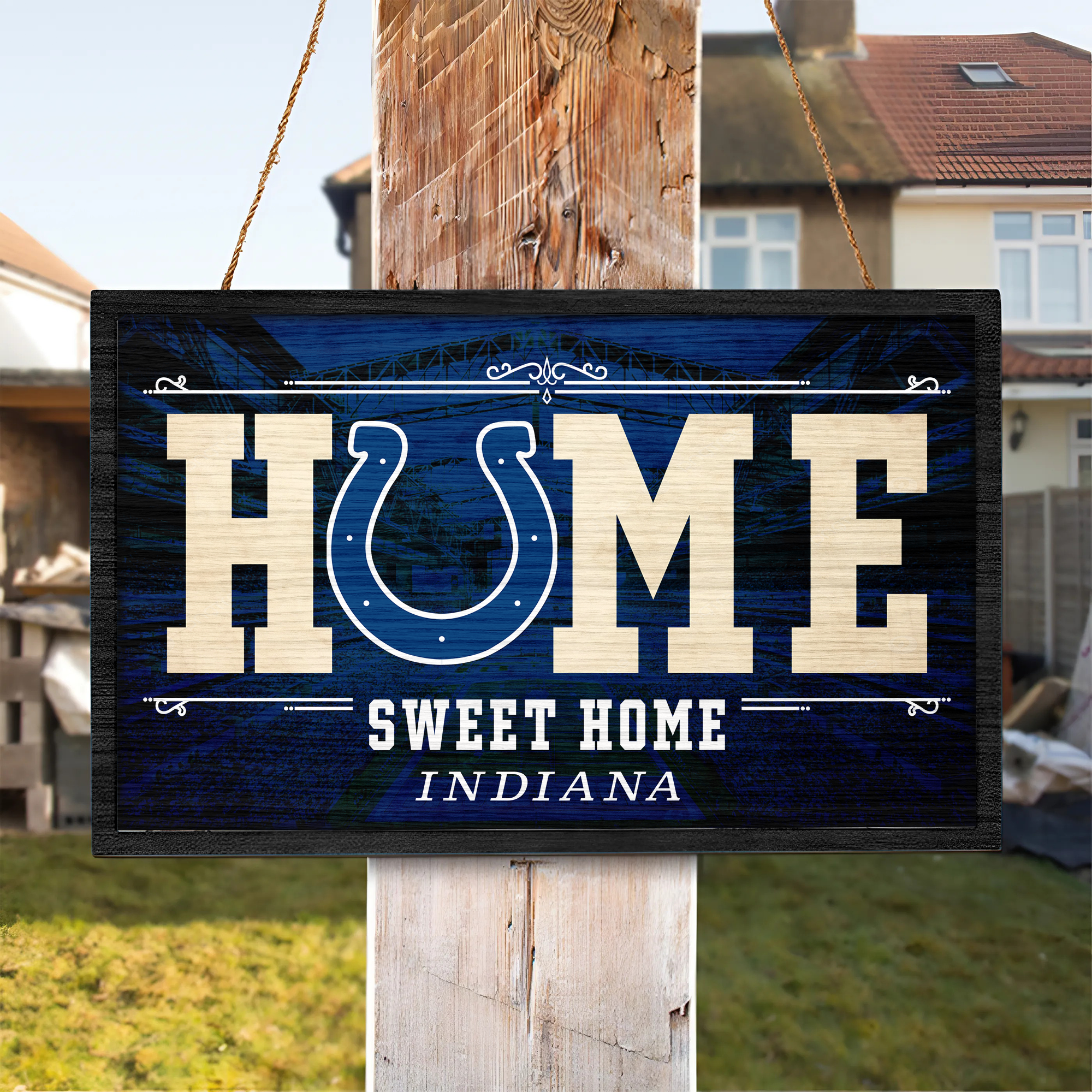 Indianapolis Colts Rectangle Wood Sign PT66683