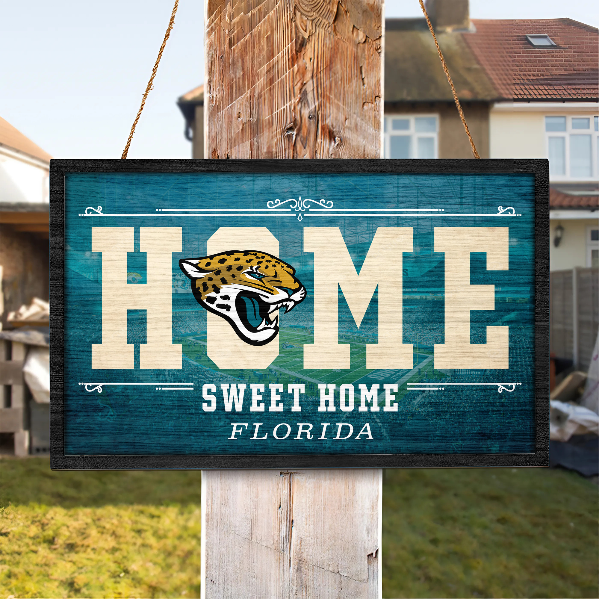 Jacksonville Jaguars Rectangle Wood Sign PT66684