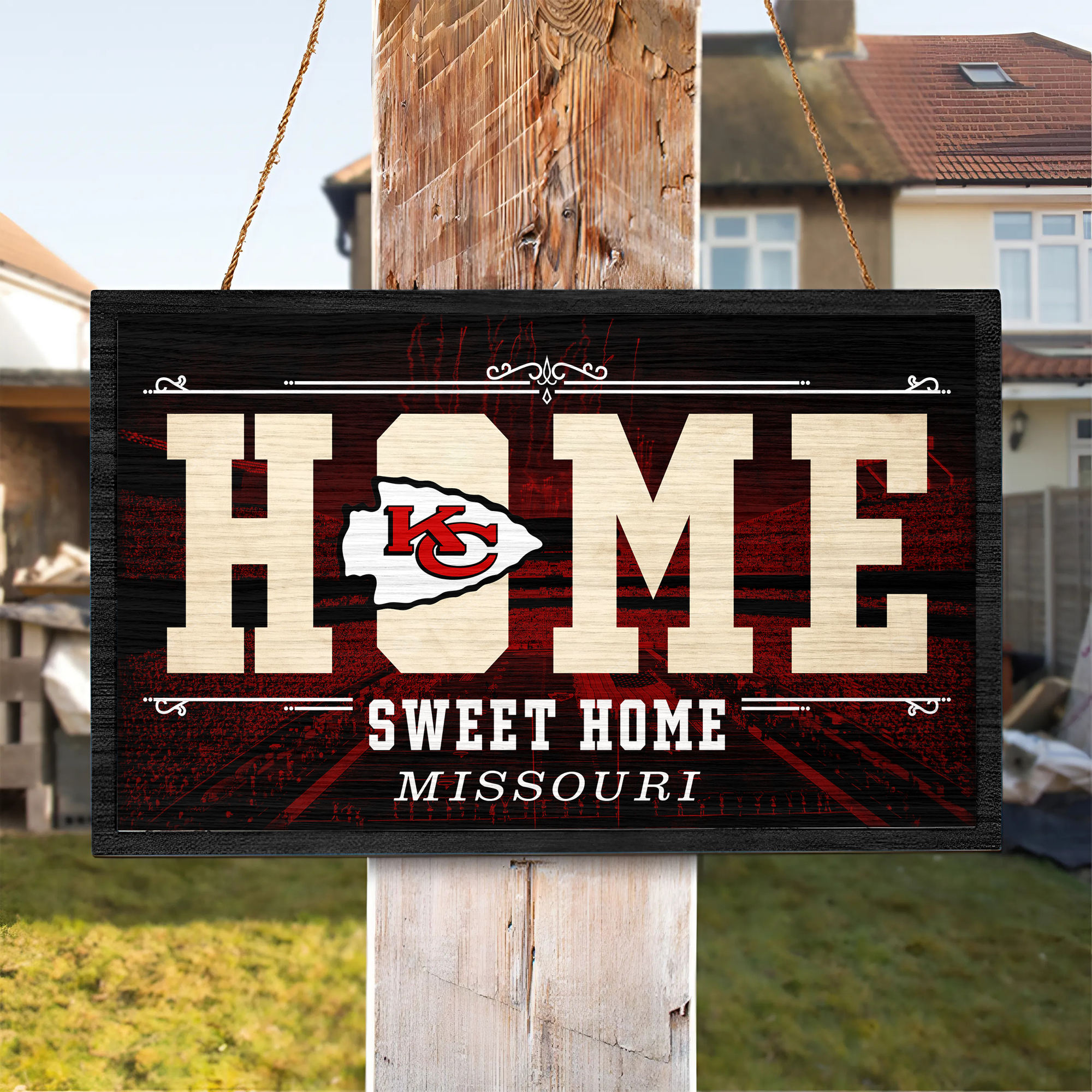 Kansas City Chiefs Rectangle Wood Sign PT66685