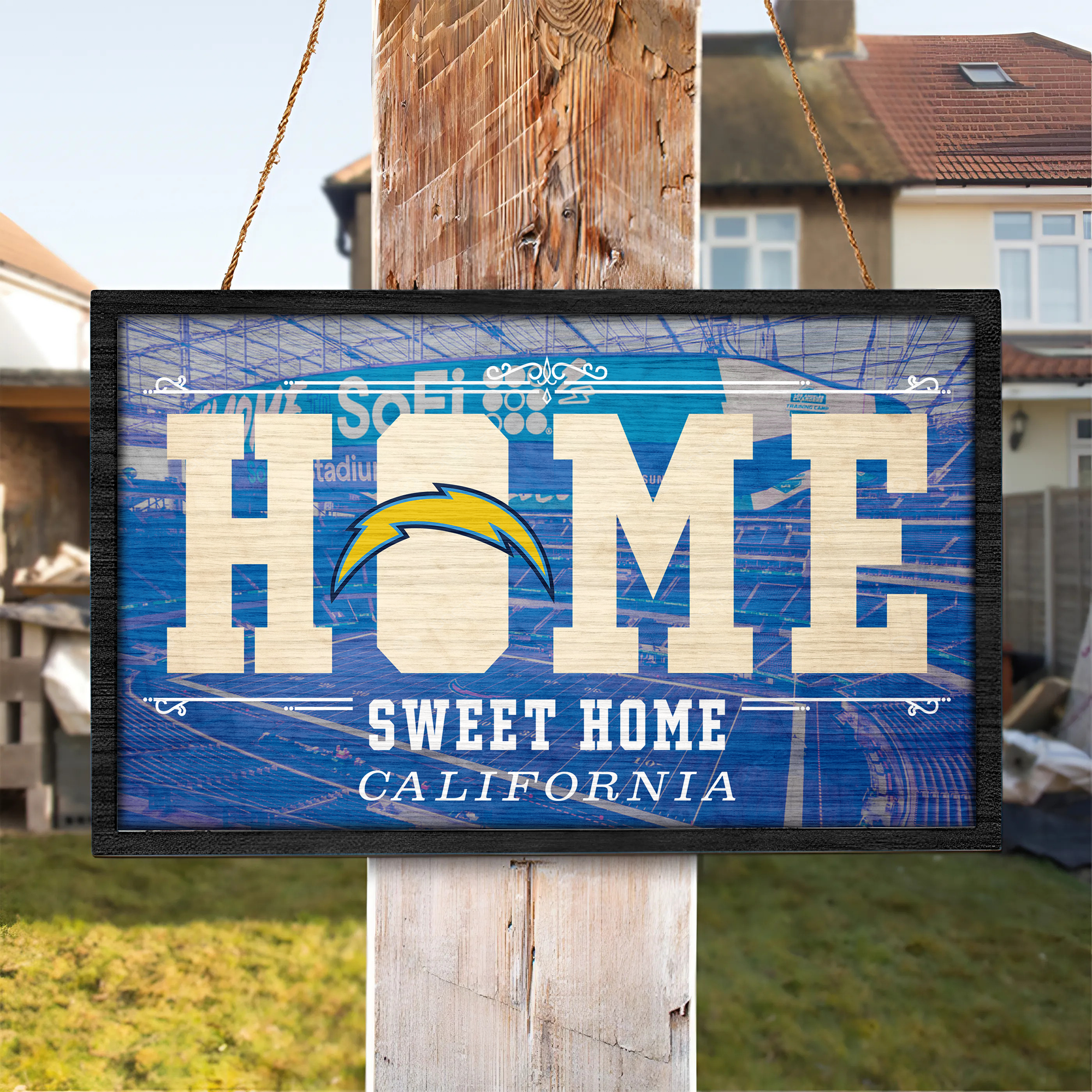 Los Angeles Chargers Rectangle Wood Sign PT66687