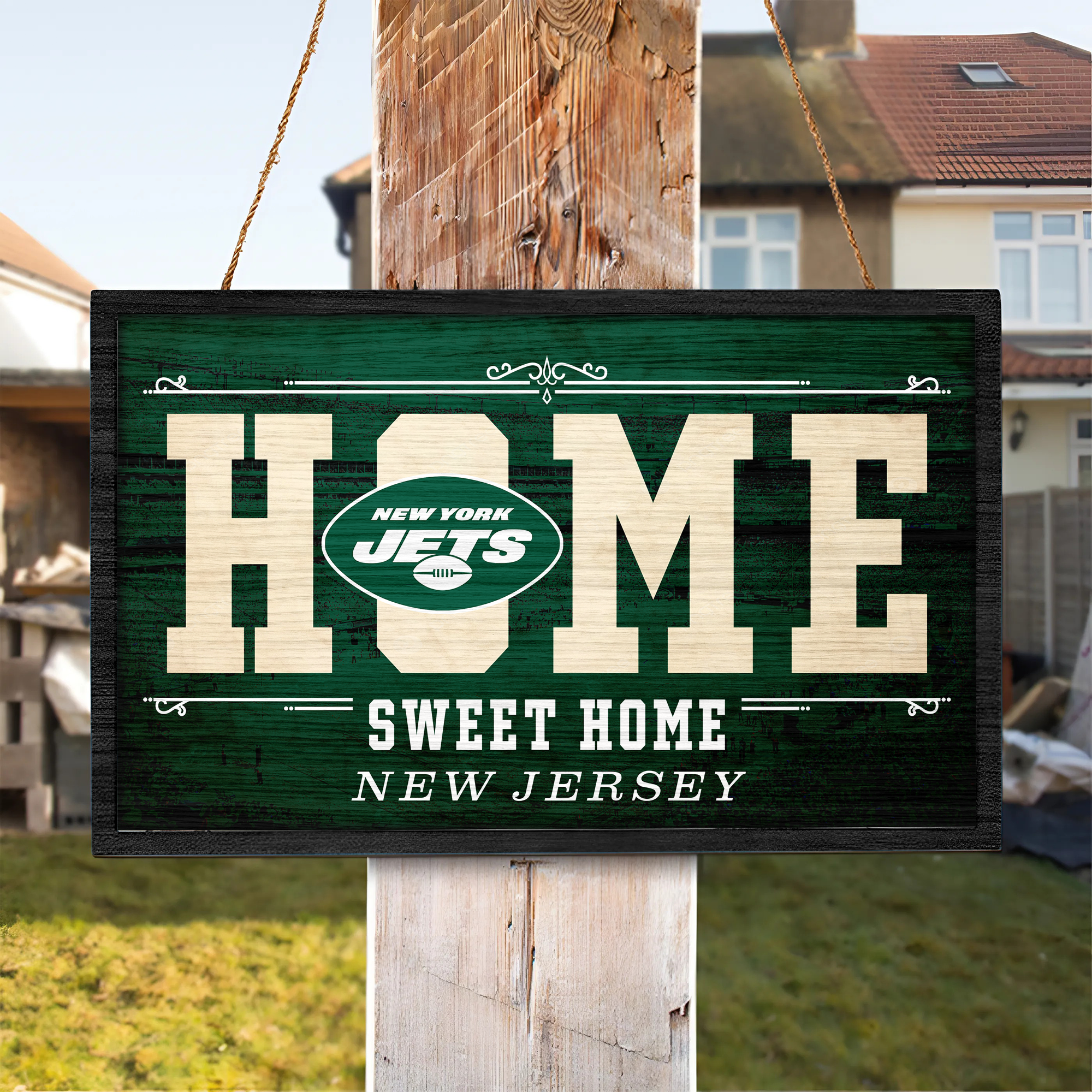 New York Jets Rectangle Wood Sign PT66695