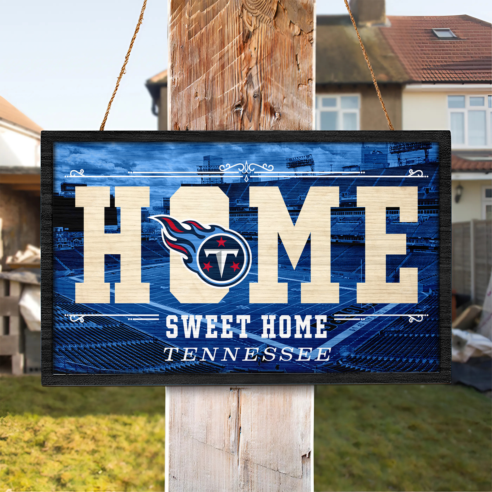 Tennessee Titans Rectangle Wood Sign PT66701