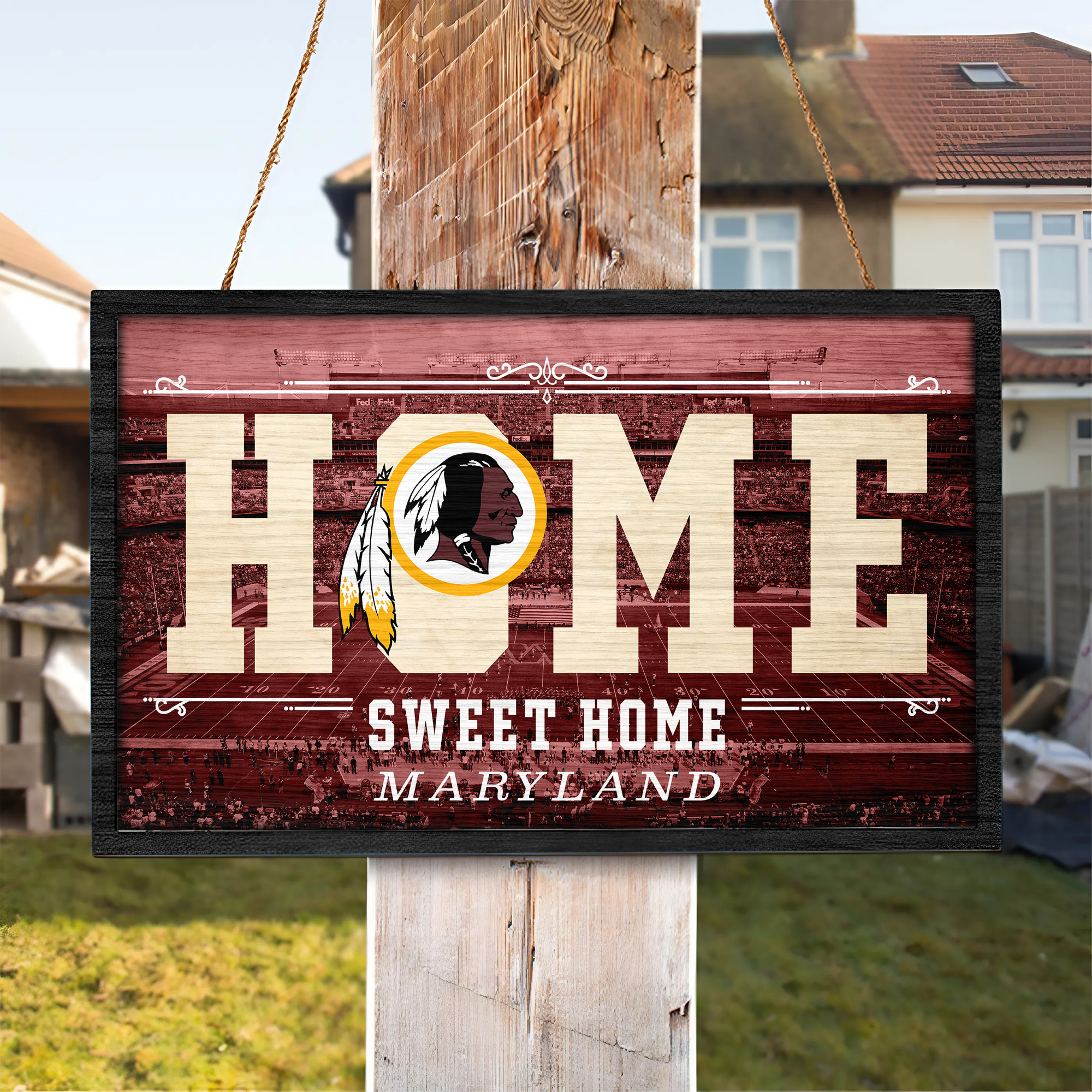 Washington Redskins Rectangle Wood Sign PT66703
