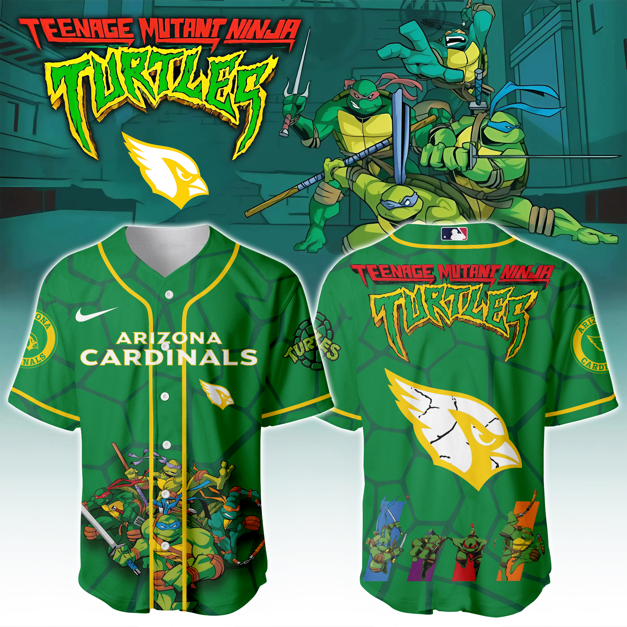 Arizona Cardinals X Ninja Turtles Night Game Limited Edition Jersey 2025PT67433