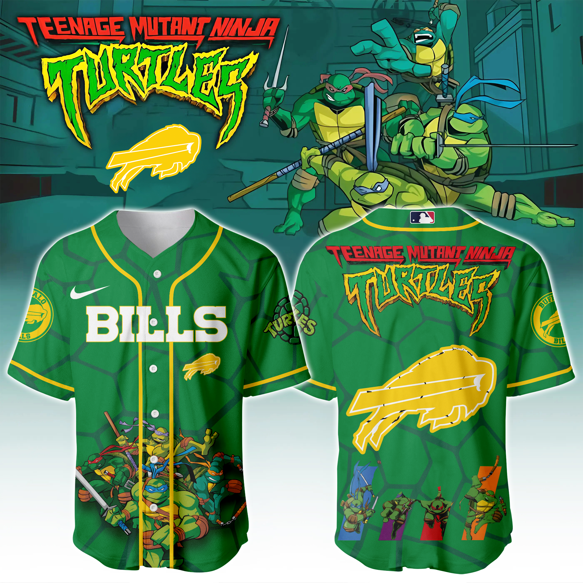 Buffalo Bills X Ninja Turtles Night Game Limited Edition Jersey 2025PT67436
