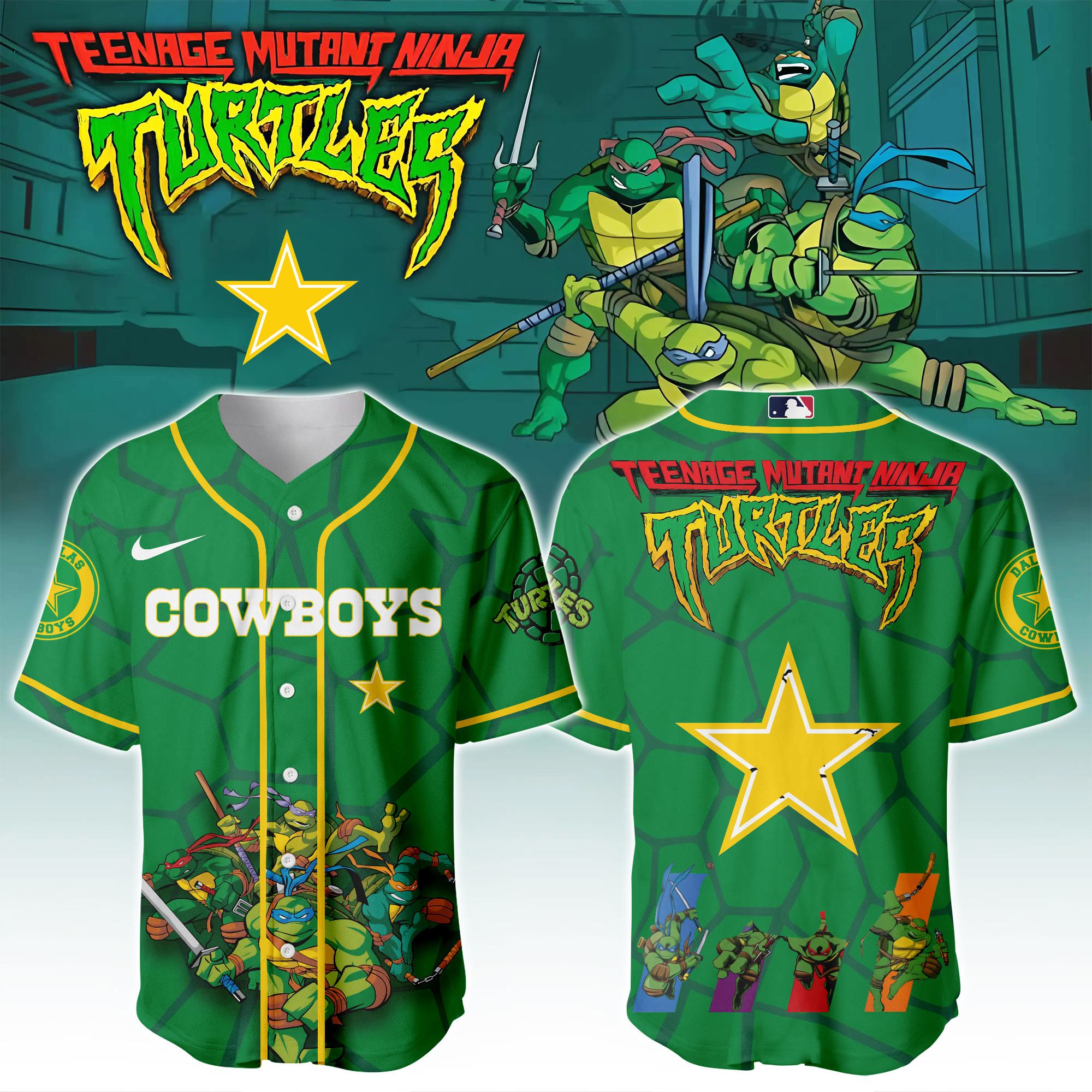 Dallas Cowboys  X Ninja Turtles Night Game Limited Edition Jersey 2025PT67441