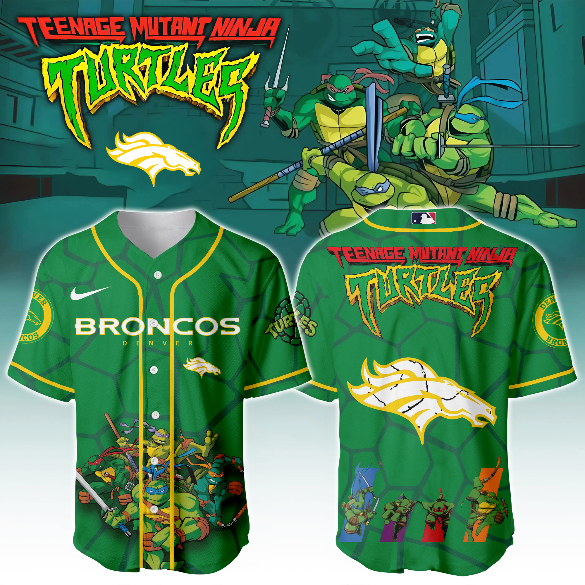 Denver Broncos X Ninja Turtles Night Game Limited Edition Jersey 2025PT67442