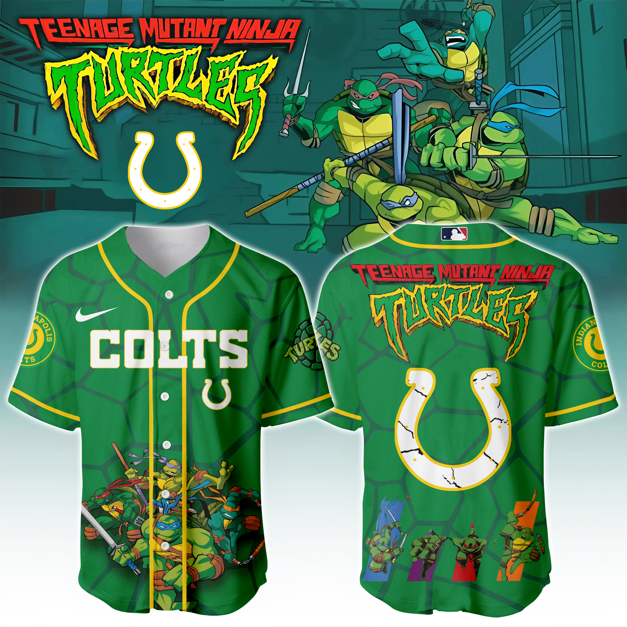 Indianapolis Colts X Ninja Turtles Night Game Limited Edition Jersey 2025PT67446