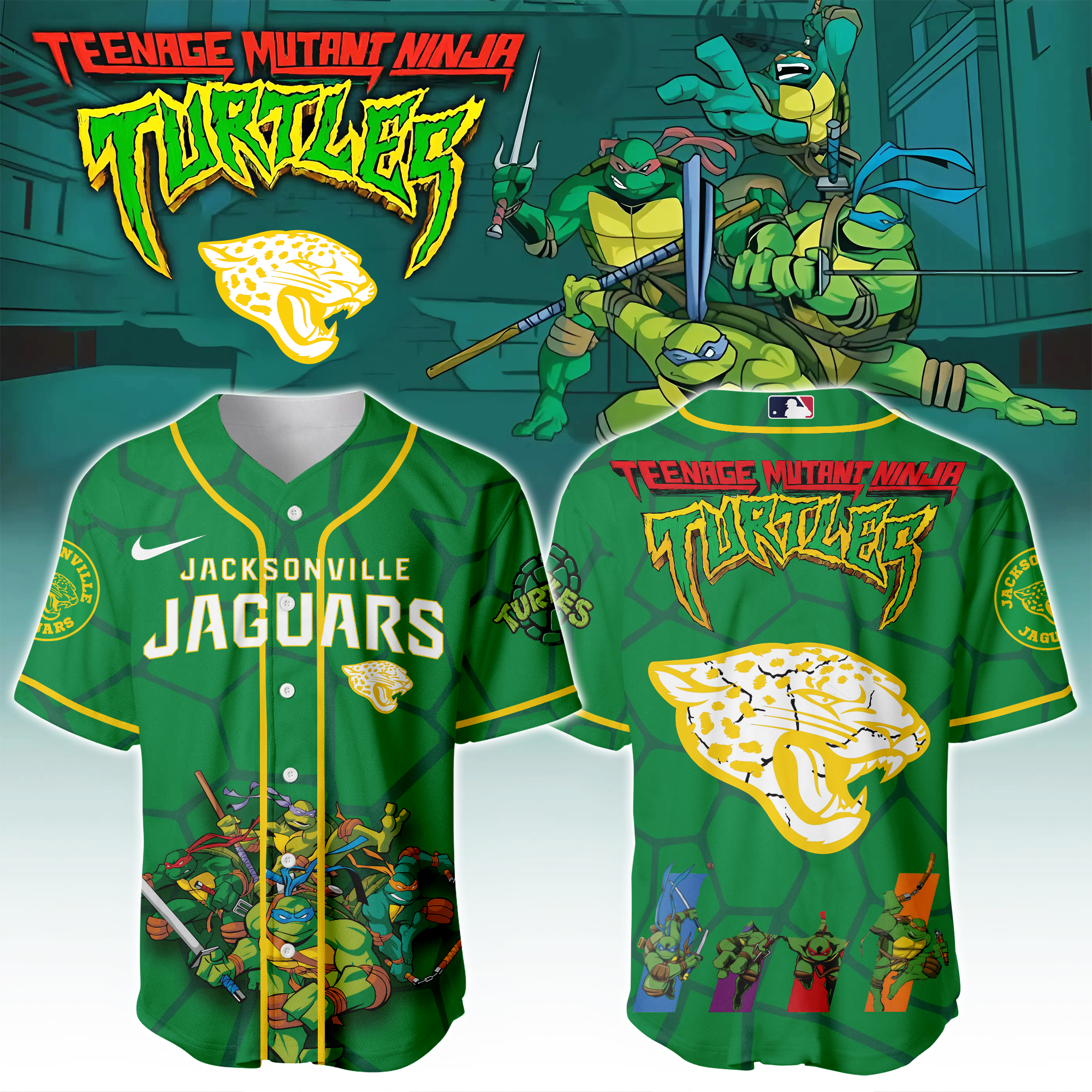 Jacksonville Jaguars X Ninja Turtles Night Game Limited Edition Jersey 2025PT67447