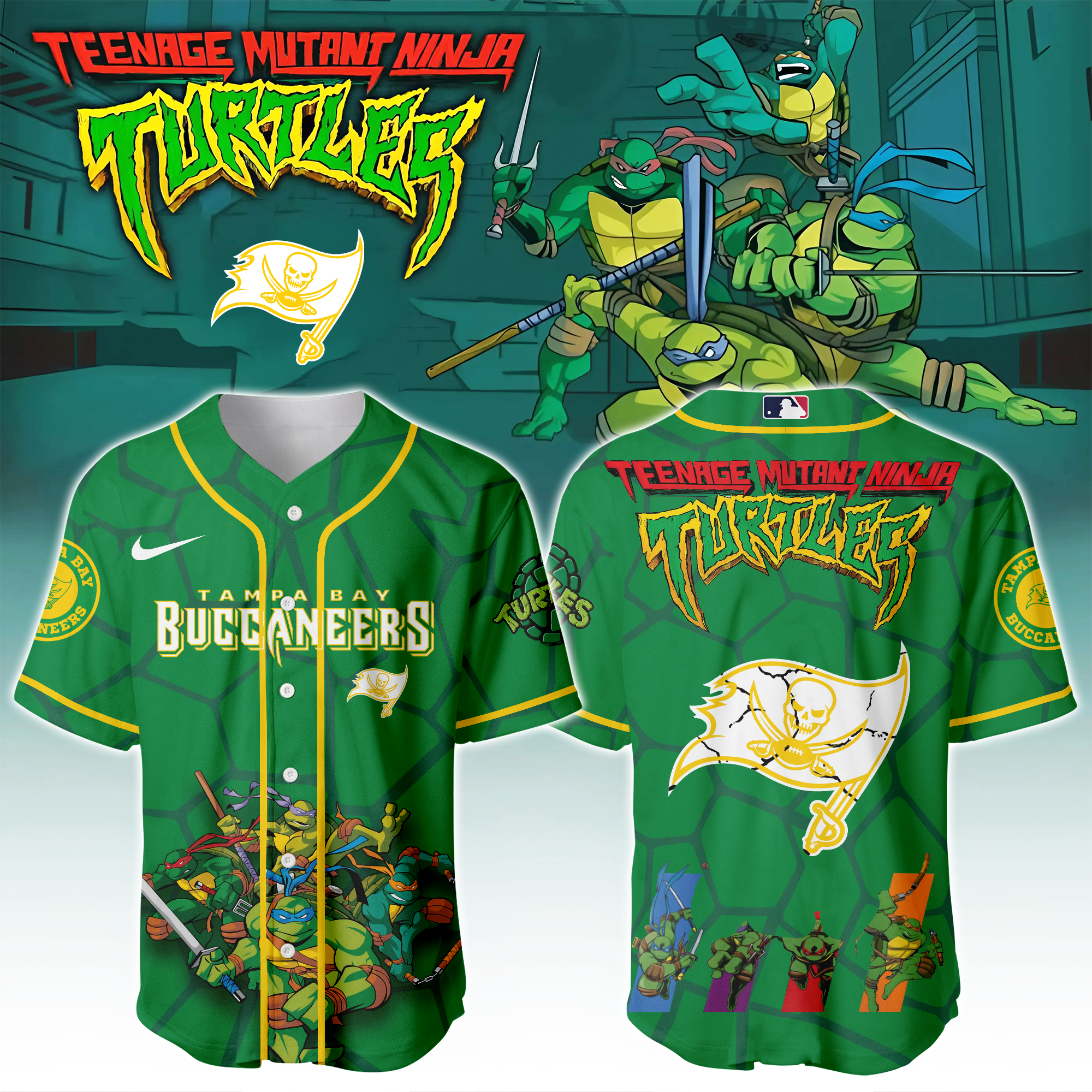 Tampa Bay Buccaneers X Ninja Turtles Night Game Limited Edition Jersey 2025PT67462