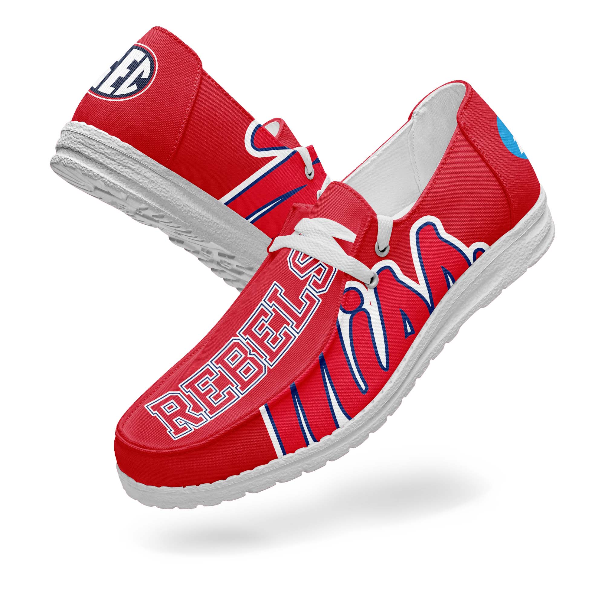 Ole Miss Rebels Canvas Loafer Shoes PT67895
