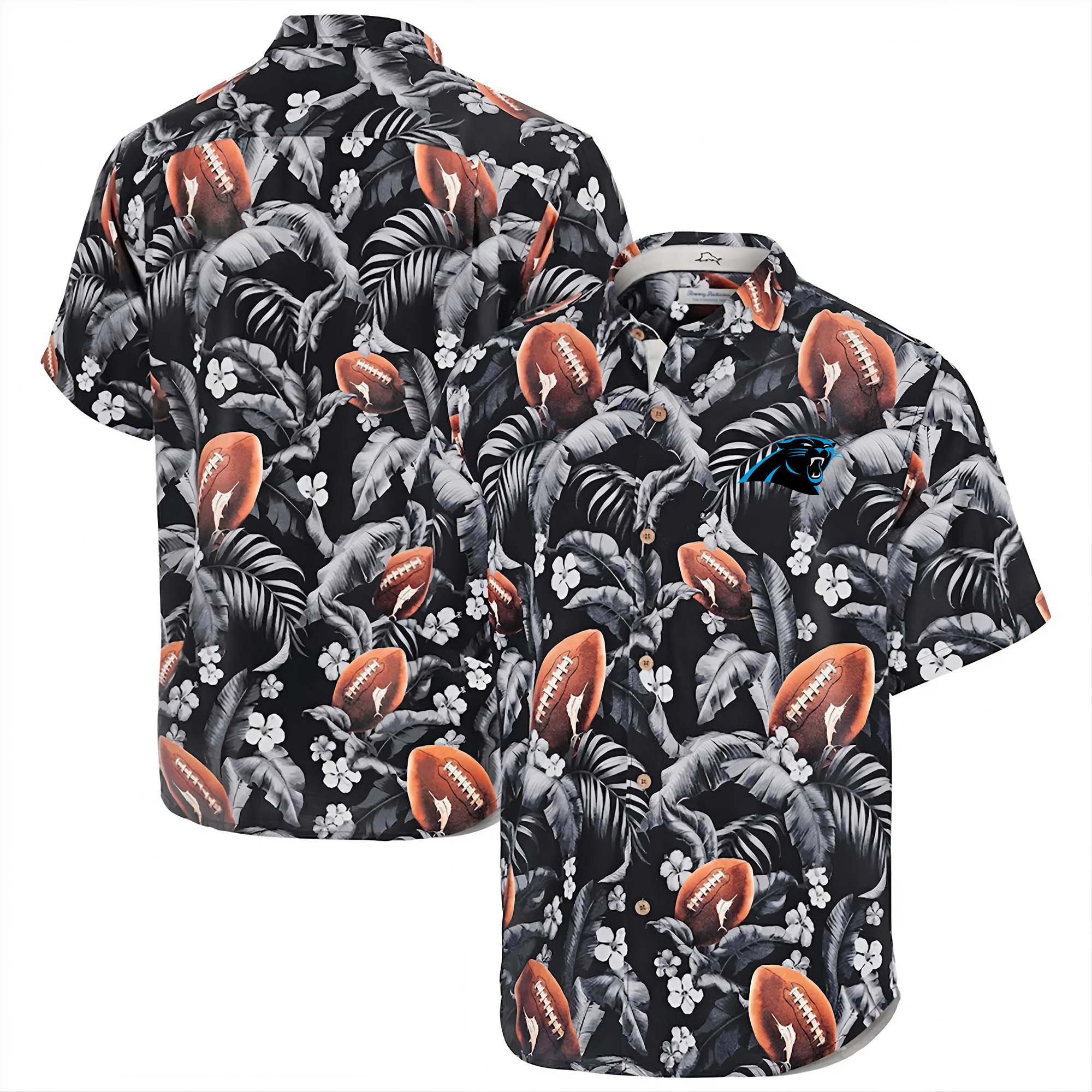 Carolina Panthers Hawaii Tommy Bahama Veracruz Cay First Down Blooms Button PT68030