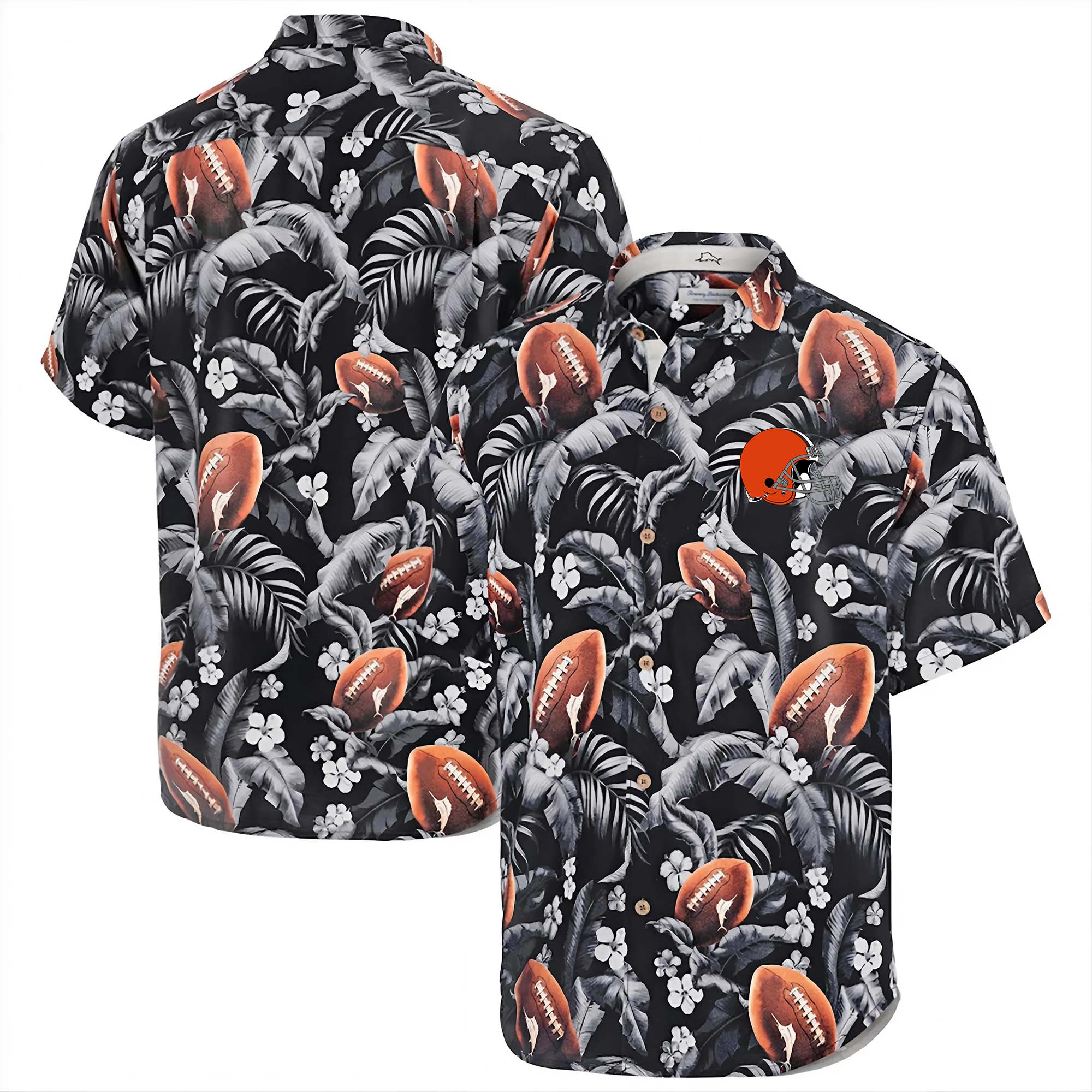 Cleveland Browns Hawaii Tommy Bahama Veracruz Cay First Down Blooms Button PT68035