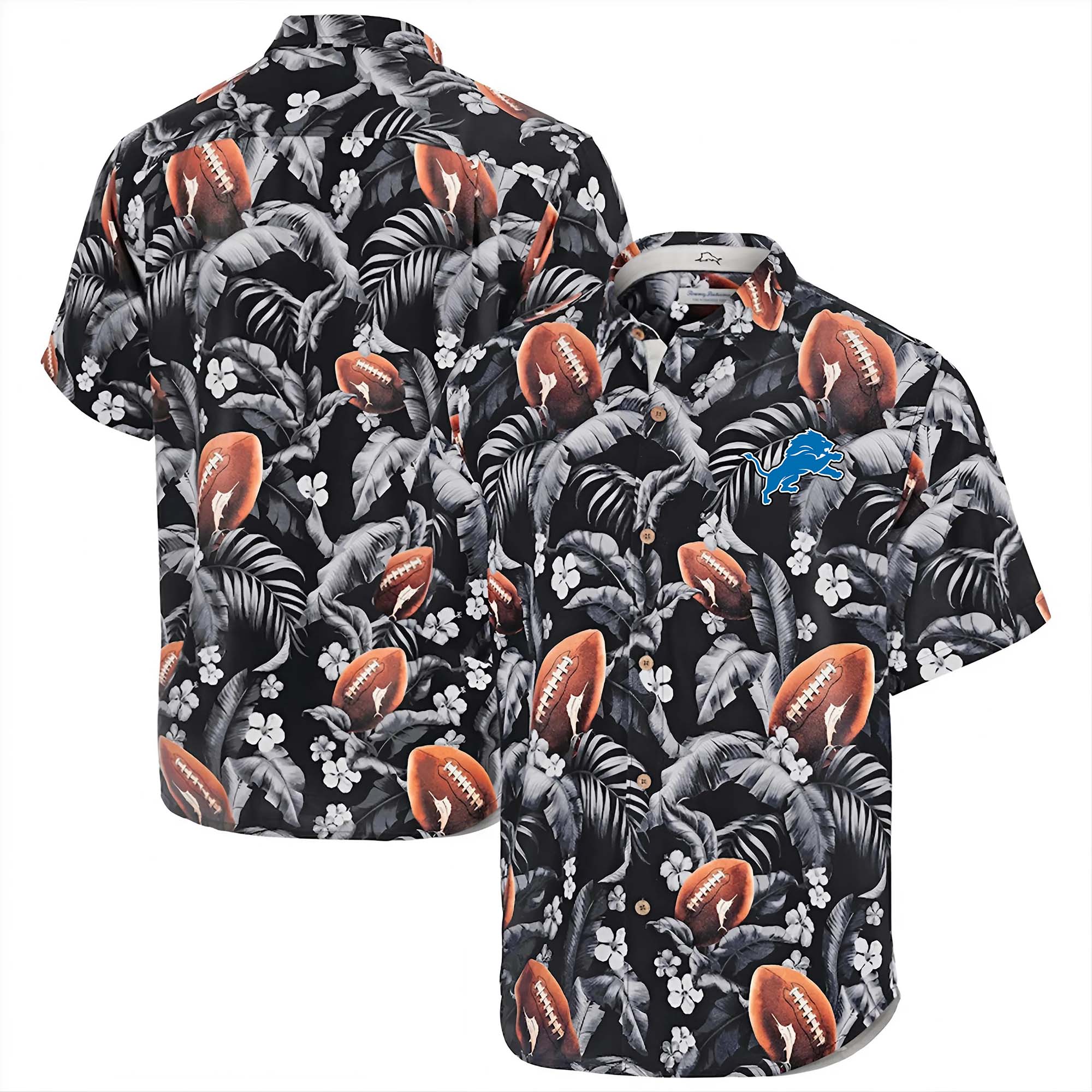 Detroit Lions Hawaii Tommy Bahama Veracruz Cay First Down Blooms Button PT68040