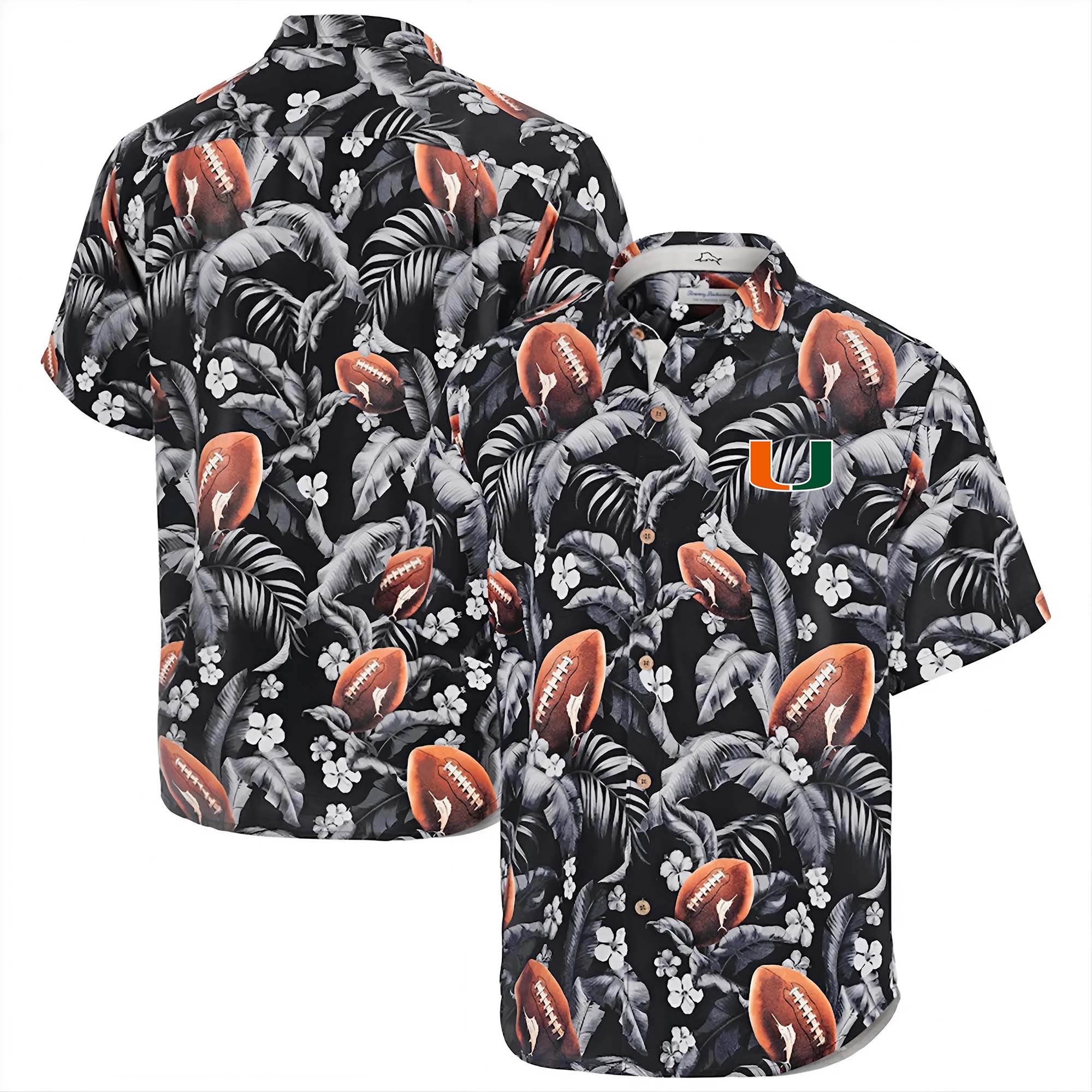 Miami Hurricanes Hawaii Tommy Bahama Veracruz Cay First Down Blooms Button PT68079