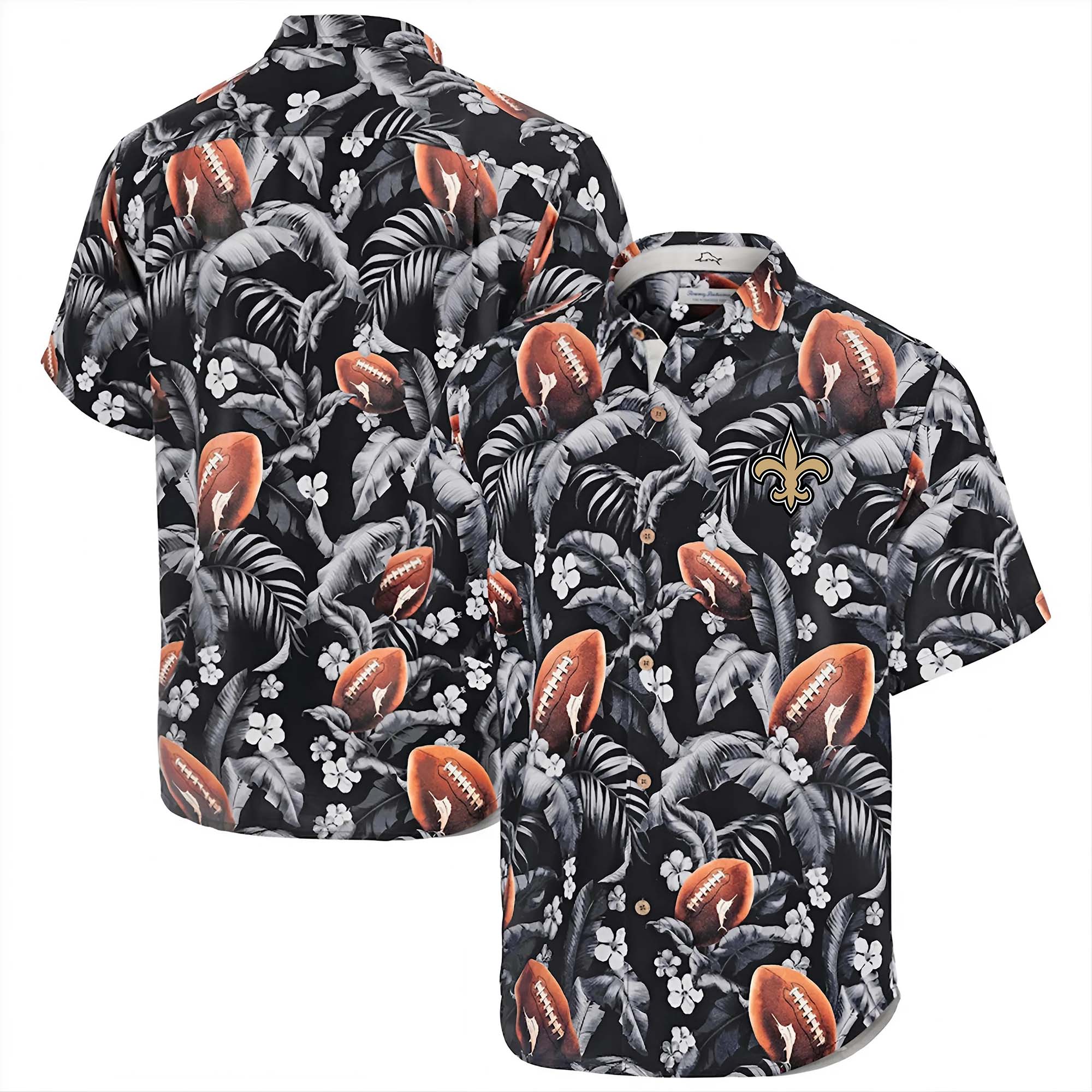 New Orleans Saints Hawaii Tommy Bahama Veracruz Cay First Down Blooms Button PT68056