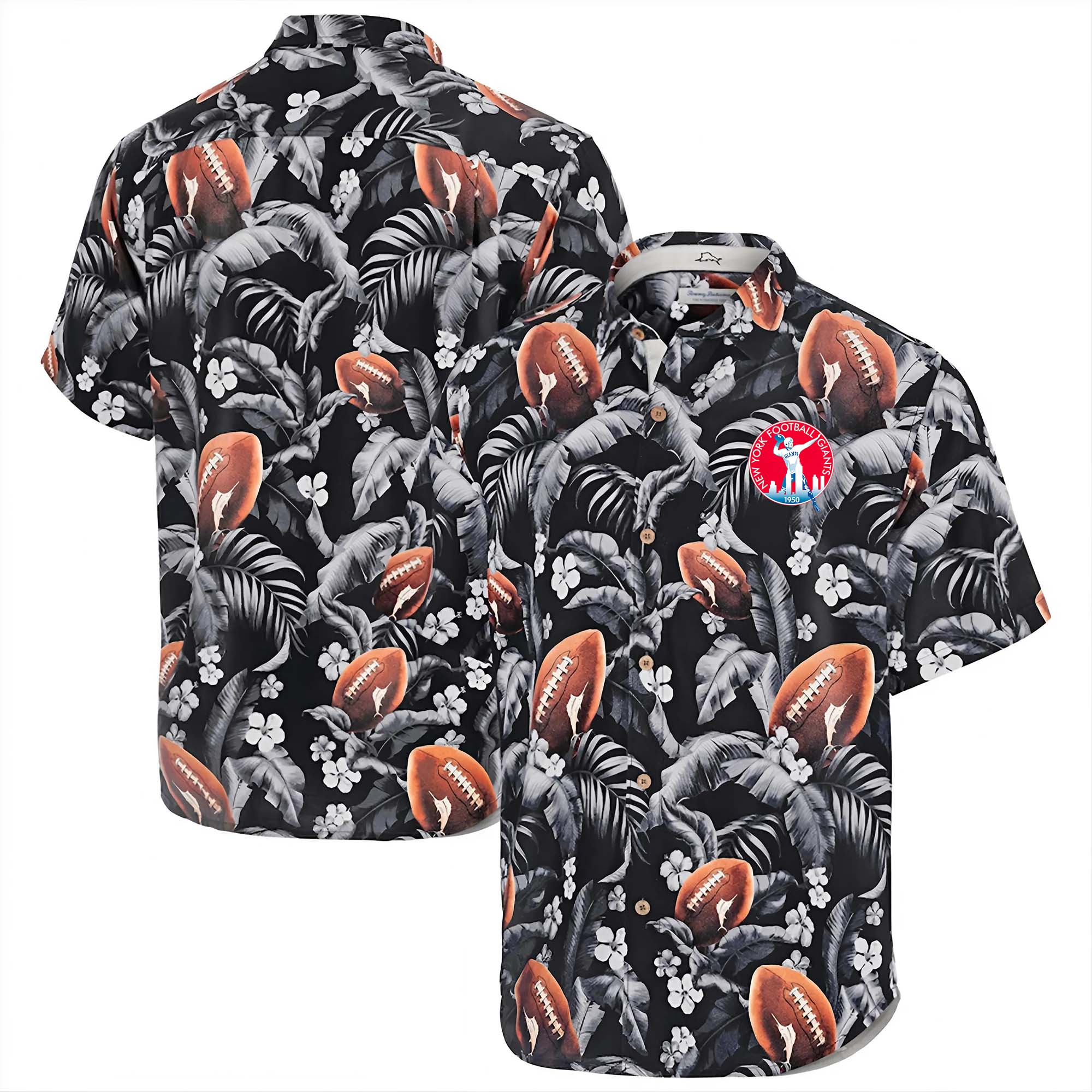 New York Giant Hawaii Tommy Bahama Veracruz Cay First Down Blooms Button PT68057