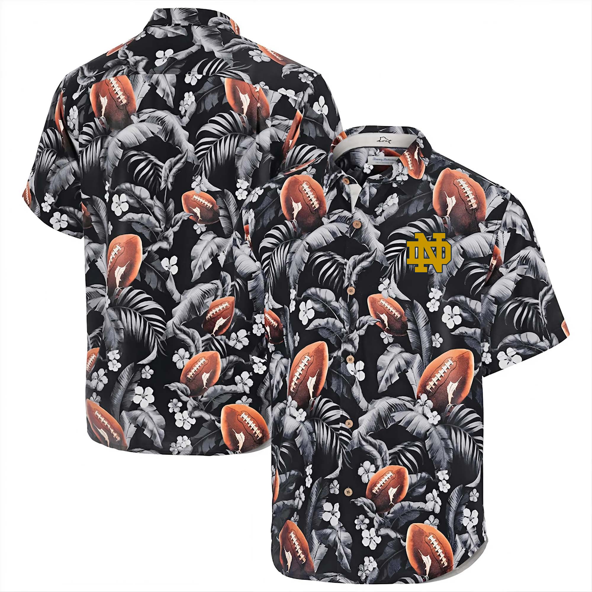 Notre Dame Fighting Irish Hawaii Tommy Bahama Veracruz Cay First Down Blooms Button PT68083