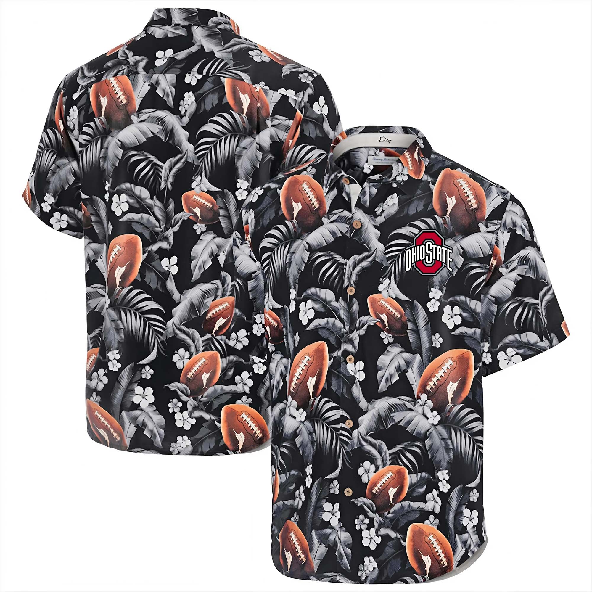 Ohio State Buckeyes Hawaii Tommy Bahama Veracruz Cay First Down Blooms Button PT68084