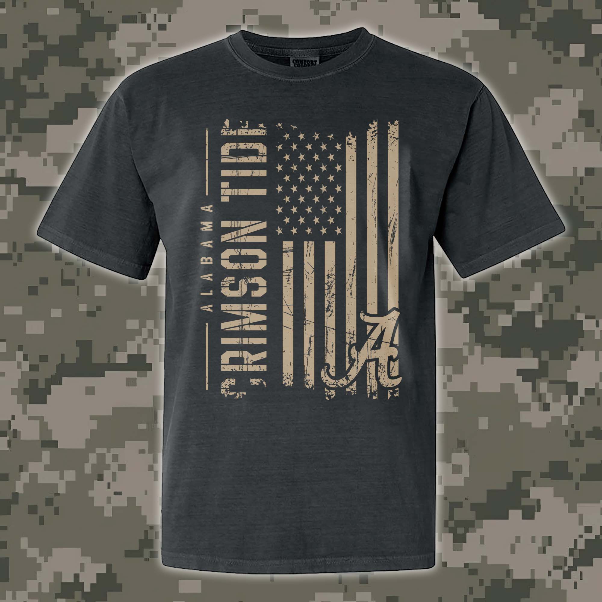 Alabama Crimson Tide T-shirt Colosseum OHT Military Appreciation Flag PT68154
