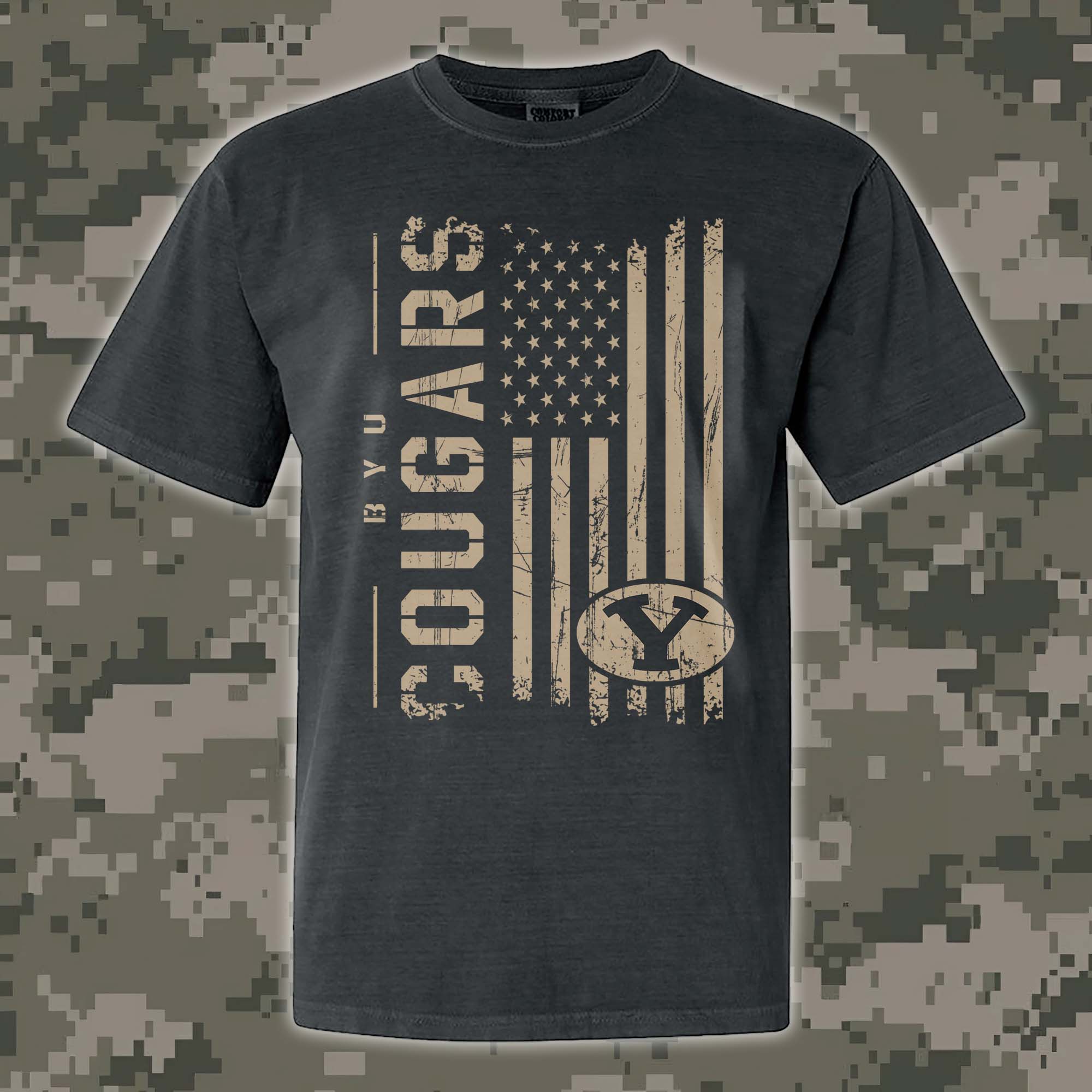 BYU Cougars T-shirt Colosseum OHT Military Appreciation Flag PT68158