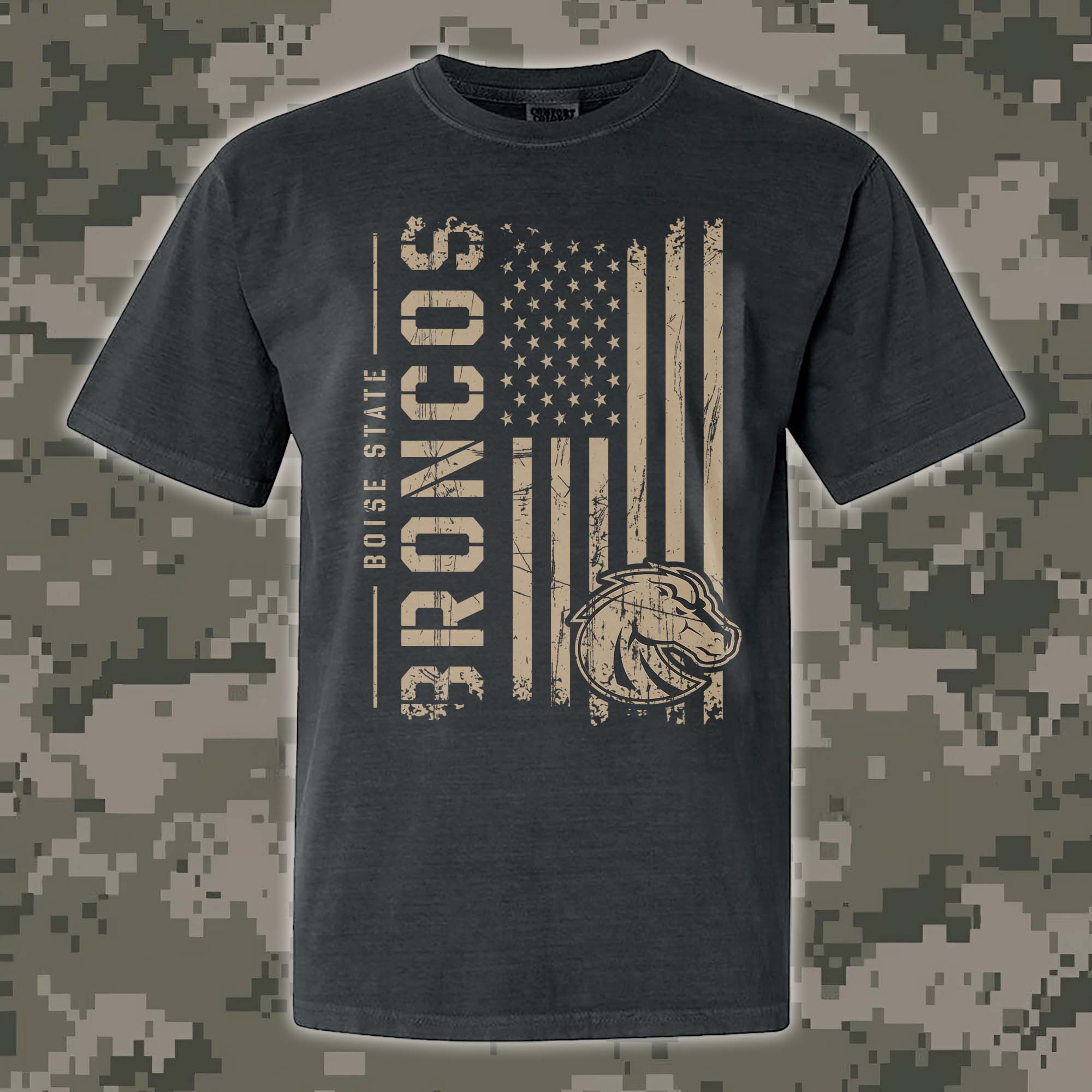 Boise State Broncos T-shirt Colosseum OHT Military Appreciation Flag PT68157