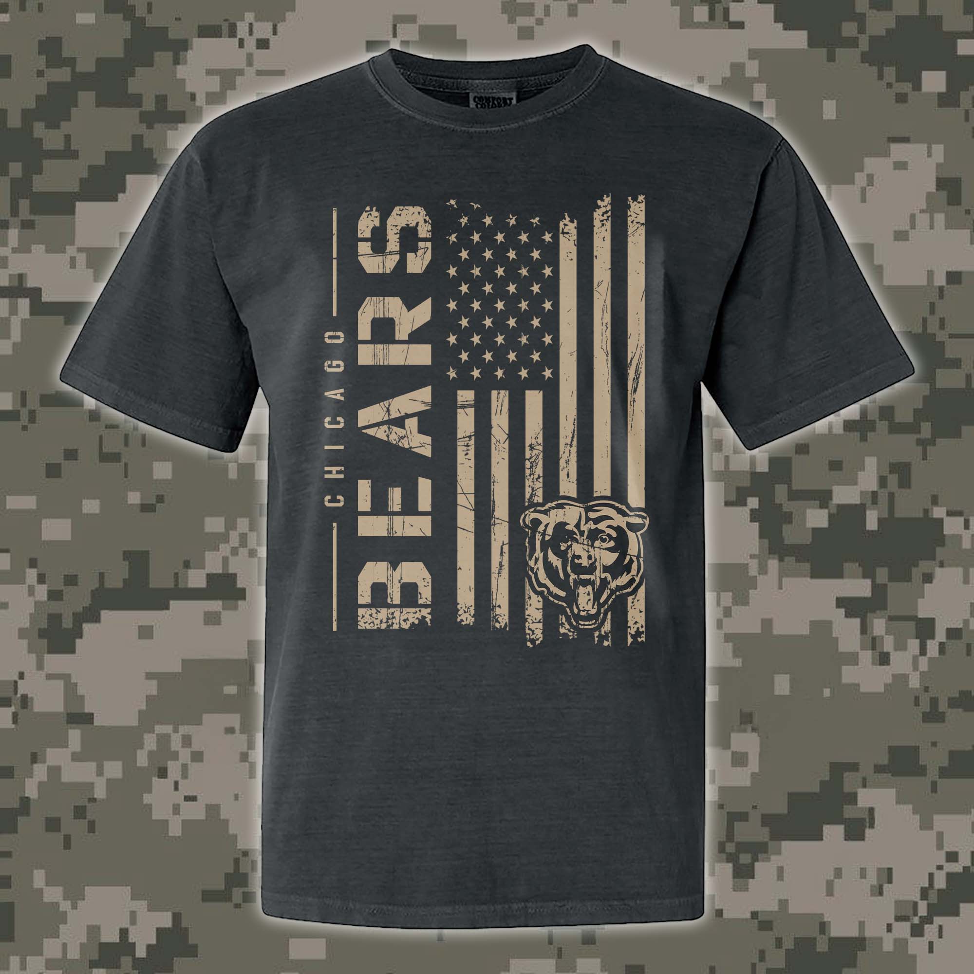 Chicago Bears T-shirt Colosseum OHT Military Appreciation Flag PT68189