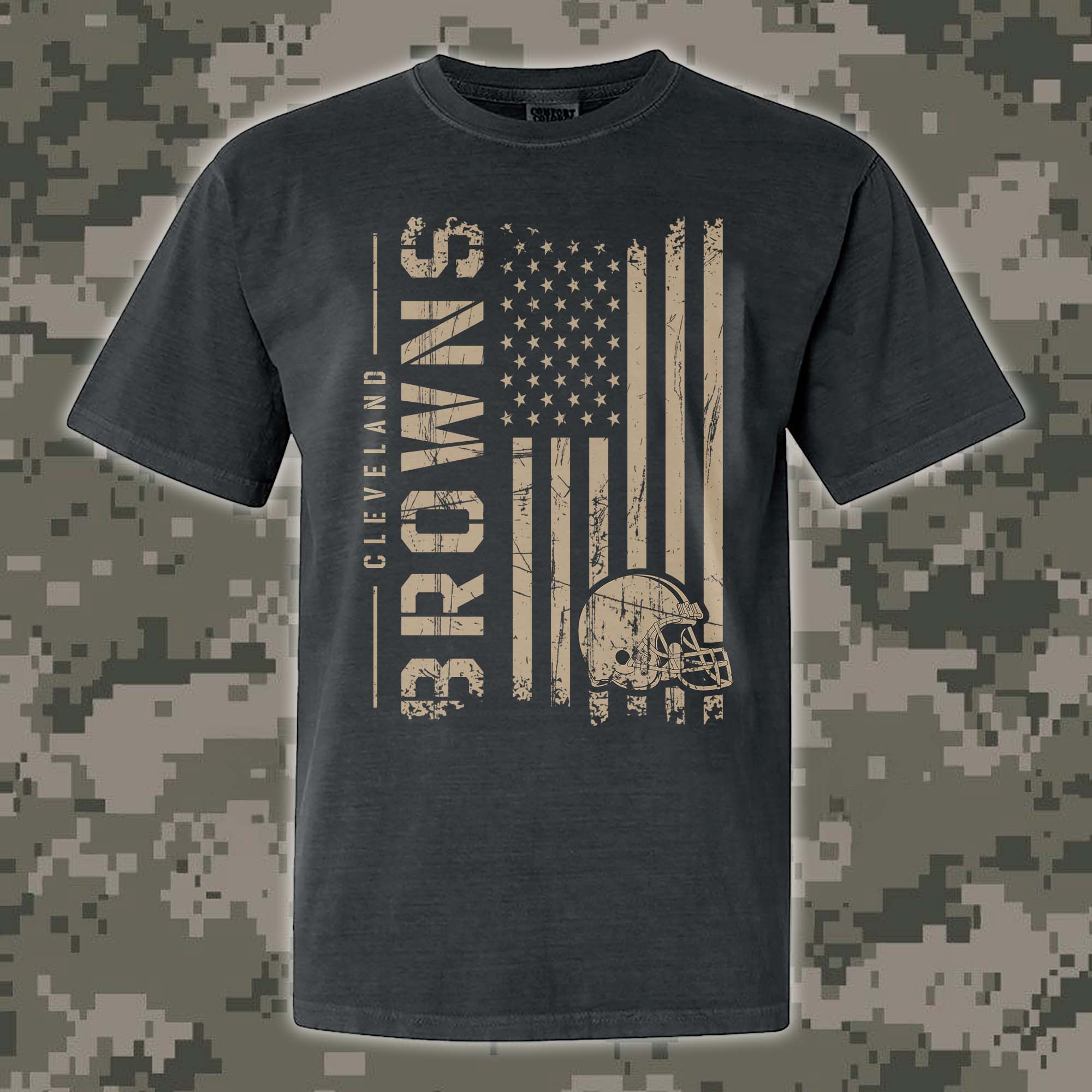 Cleveland Browns T-shirt Colosseum OHT Military Appreciation Flag PT68191
