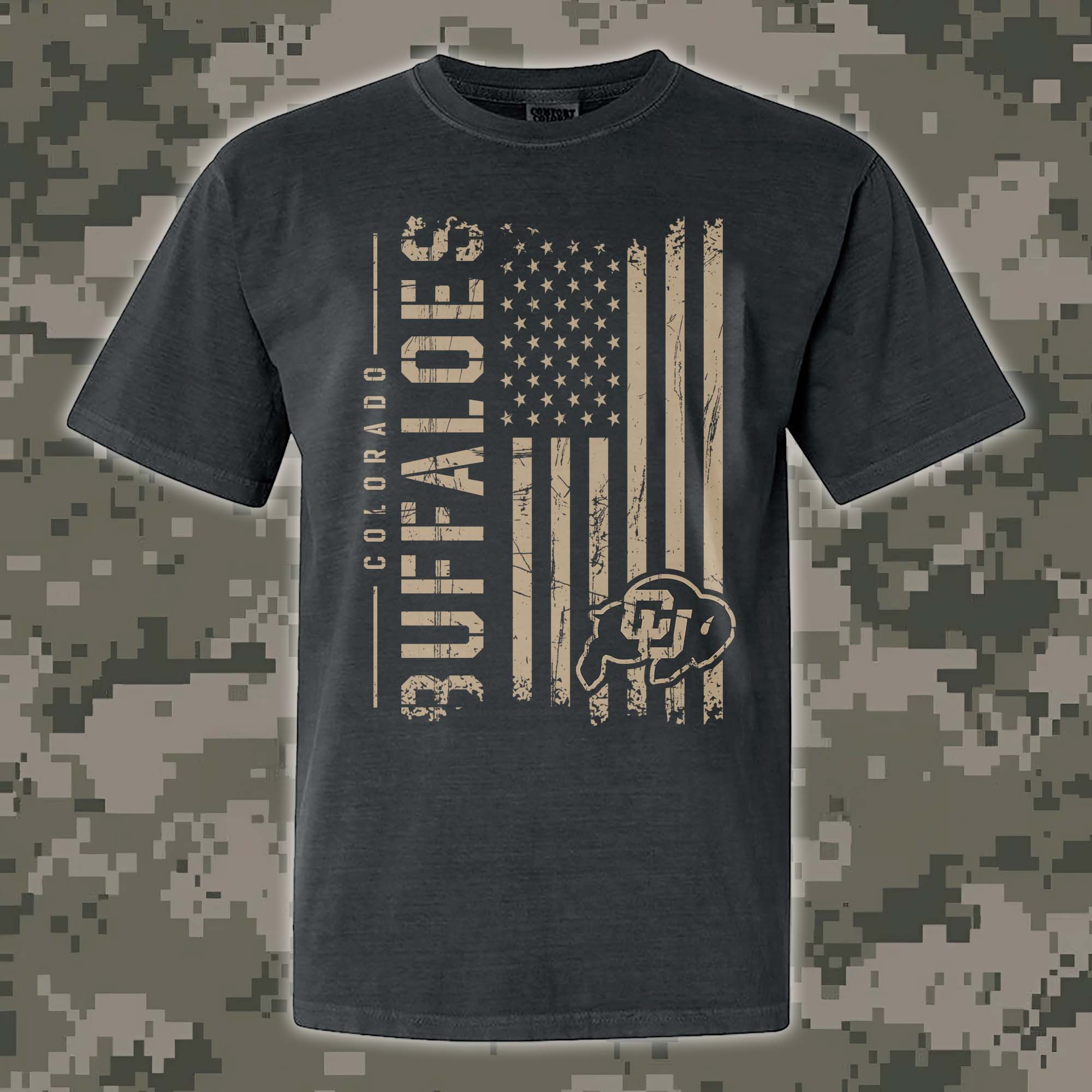 Colorado Buffaloes T-shirt Colosseum OHT Military Appreciation Flag PT68160