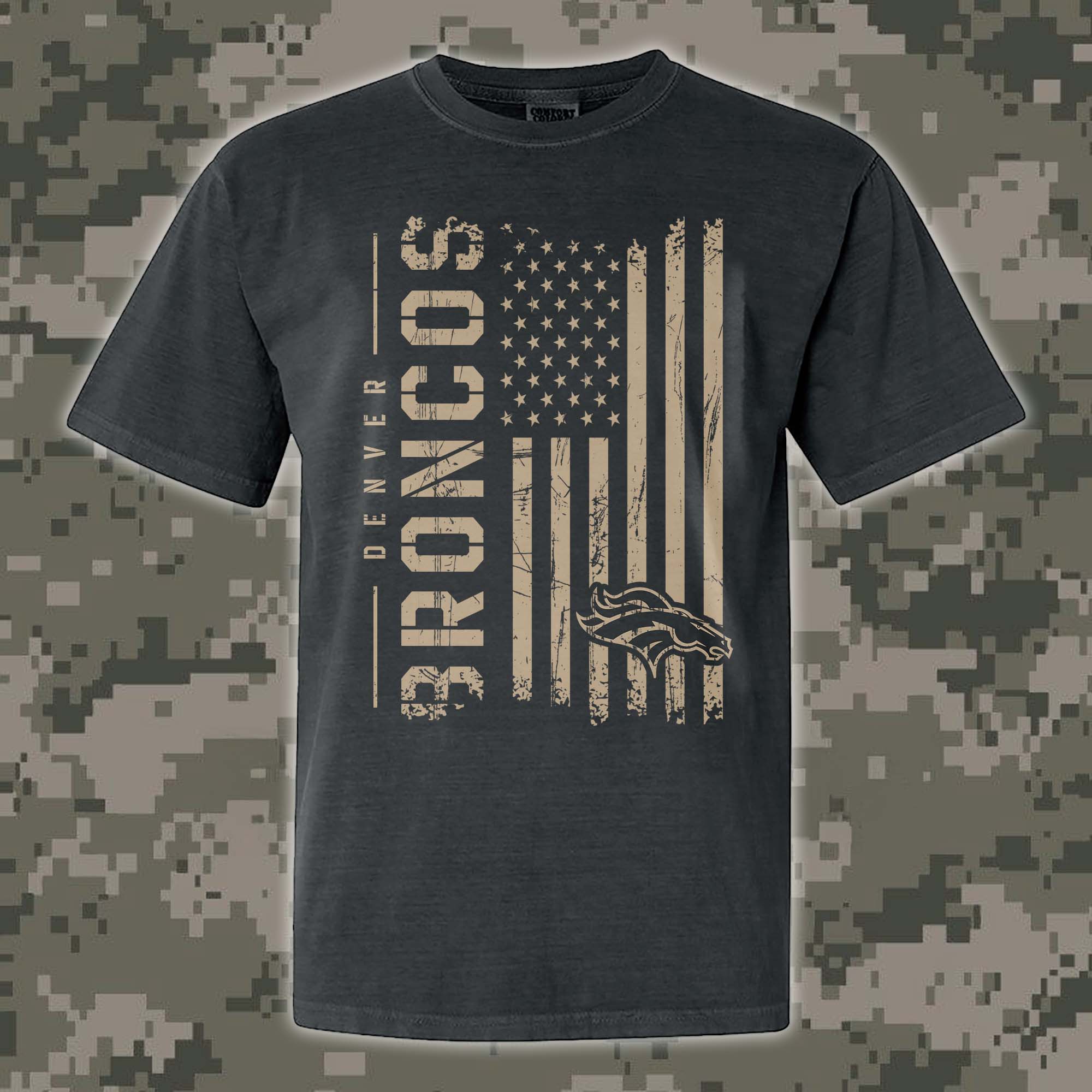 Denver Broncos T-shirt Colosseum OHT Military Appreciation Flag PT68193