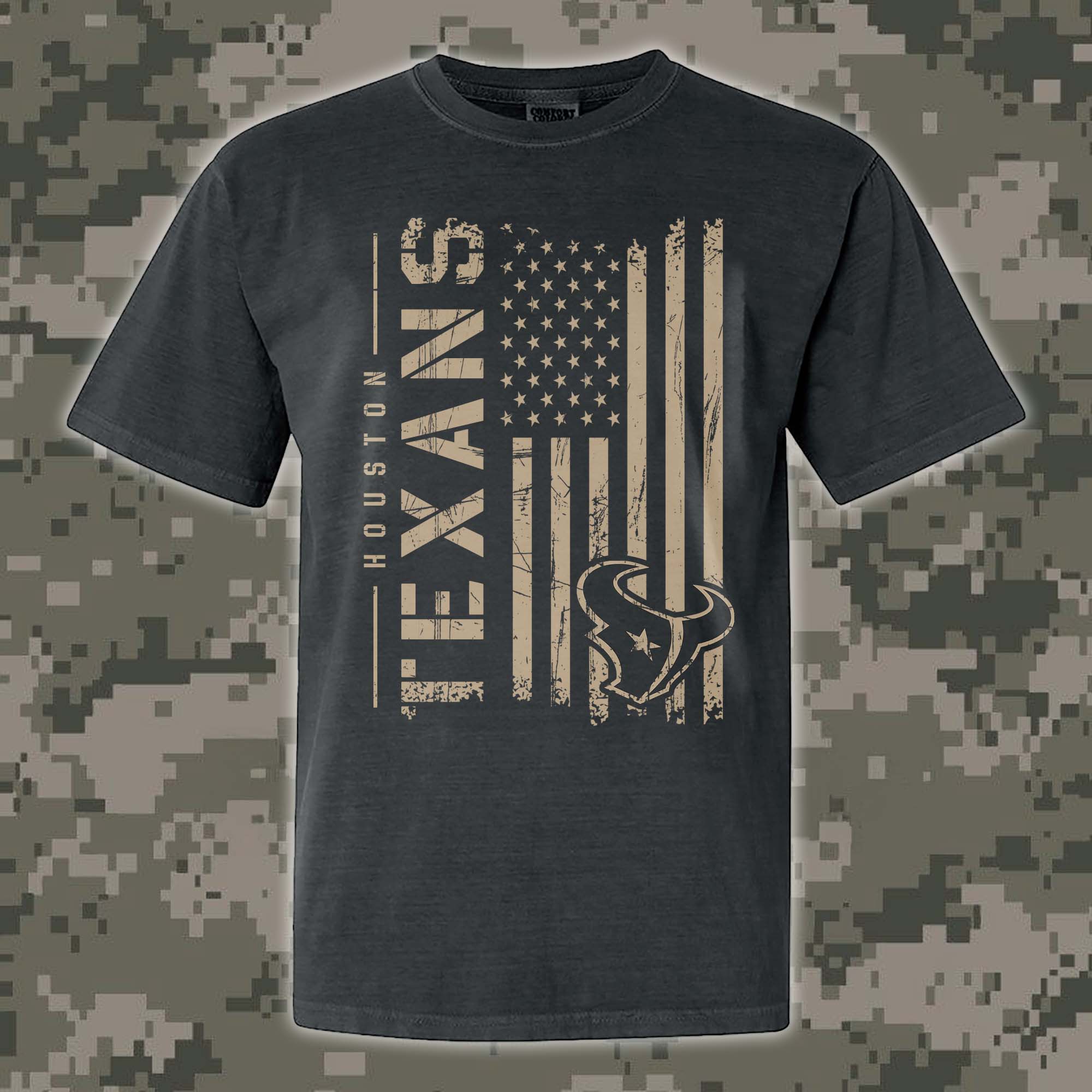 Houston Texans T-shirt Colosseum OHT Military Appreciation Flag PT68196