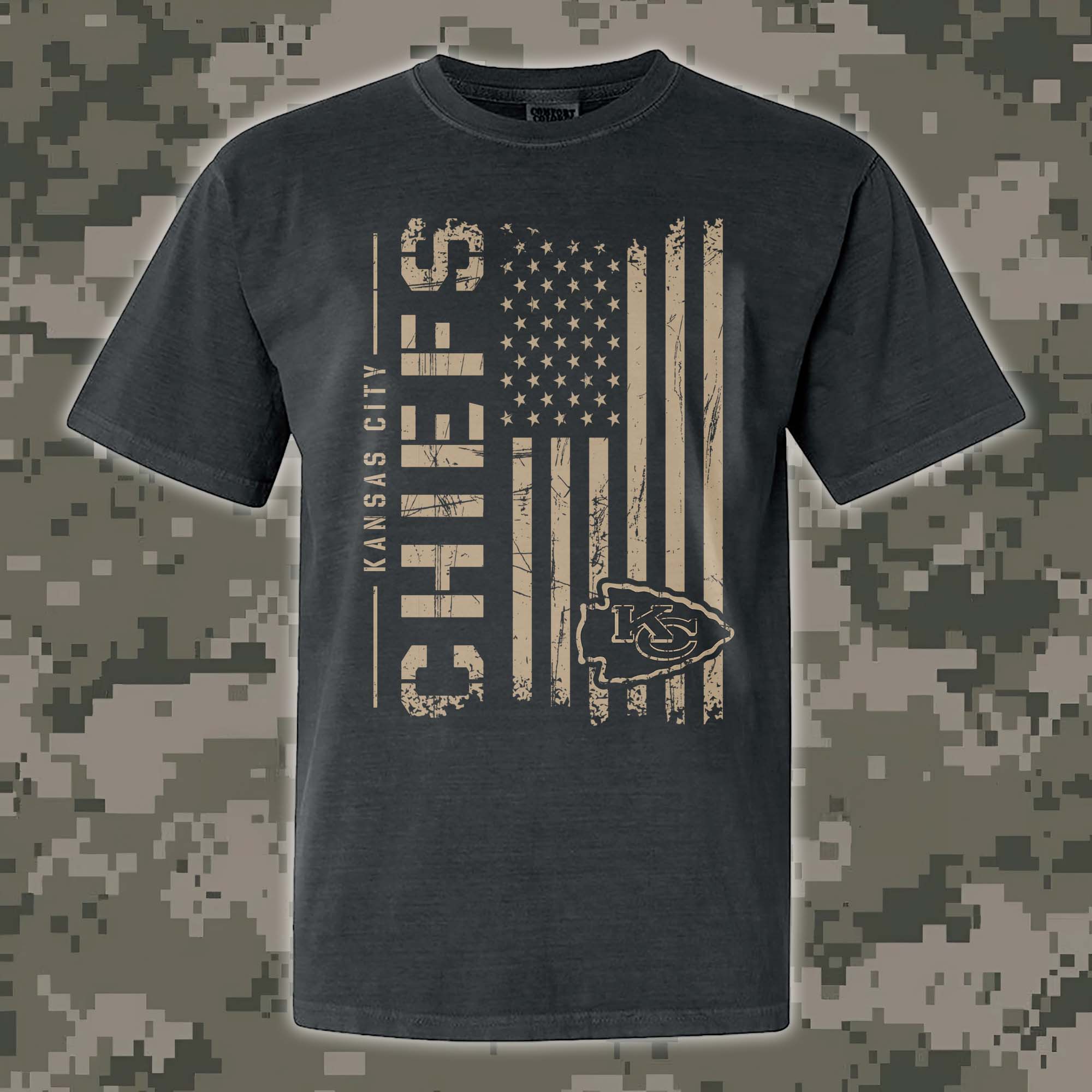 Kansas City Chiefs T-shirt Colosseum OHT Military Appreciation Flag PT68199