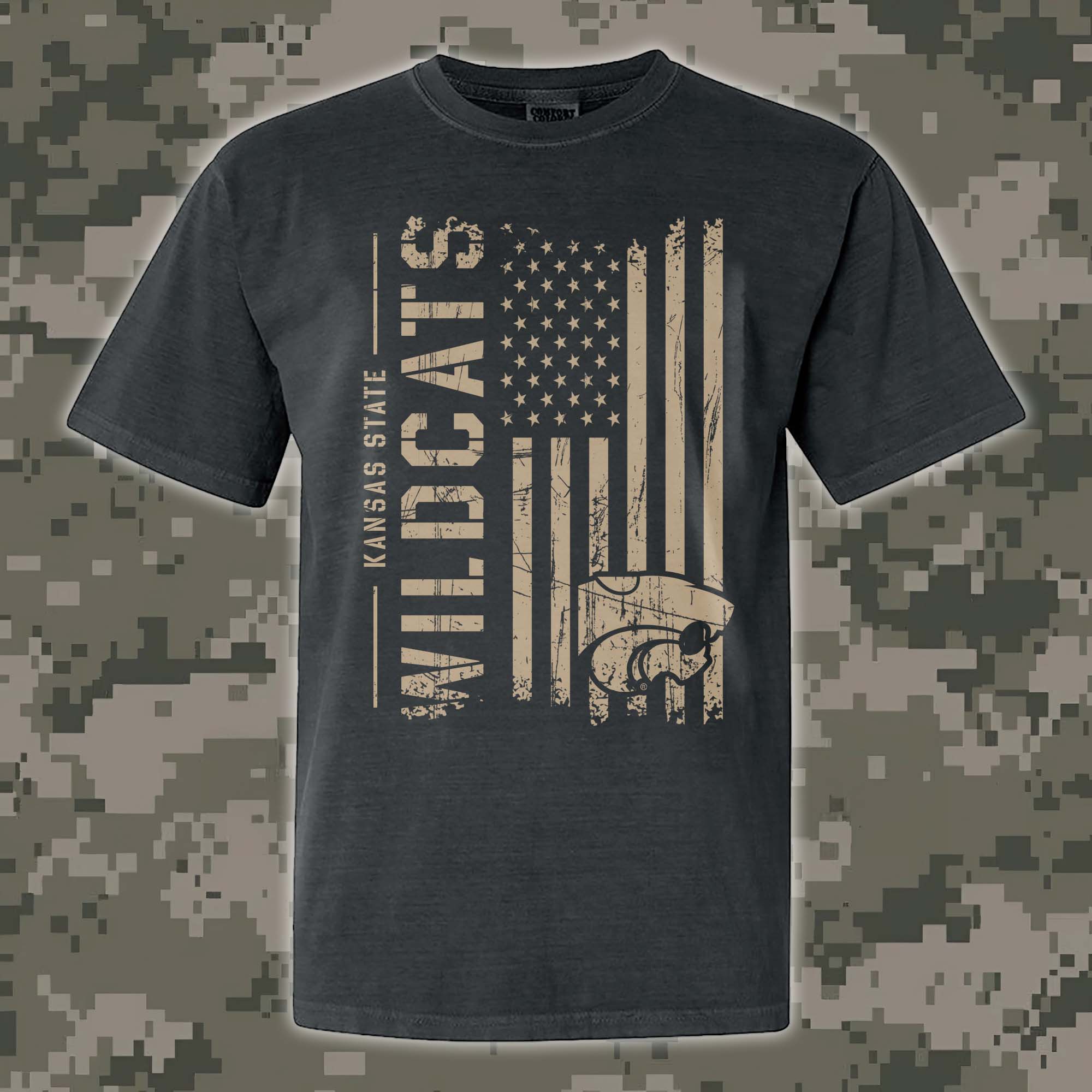 Kansas State Wildcats T-shirt Colosseum OHT Military Appreciation Flag PT68165