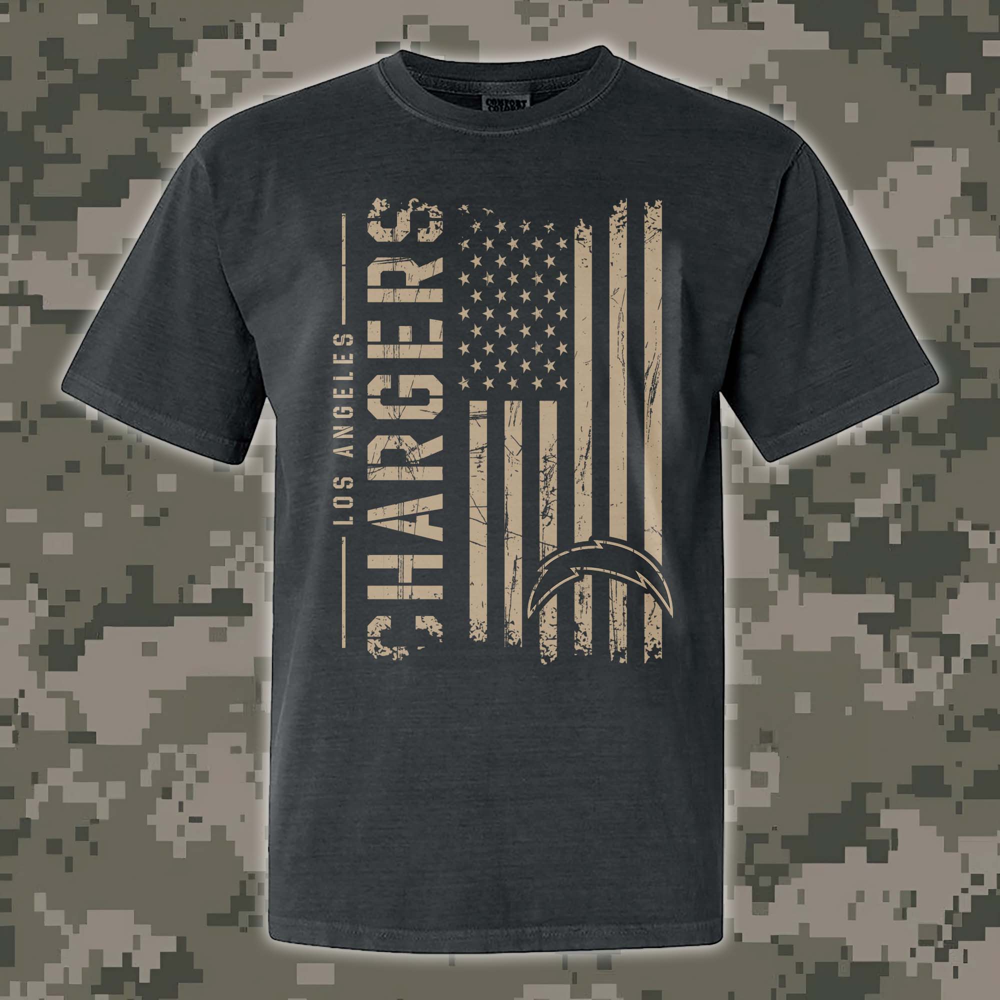 Los Angeles Chargers T-shirt Colosseum OHT Military Appreciation Flag PT68201
