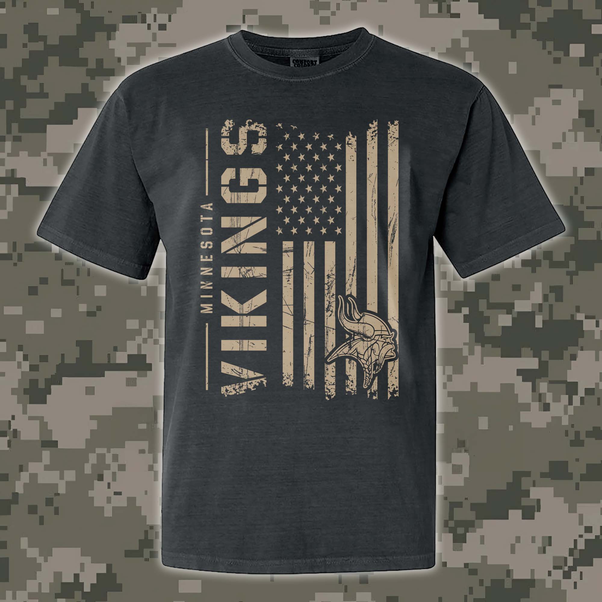 Minnesota Vikings T-shirt Colosseum OHT Military Appreciation Flag PT68204