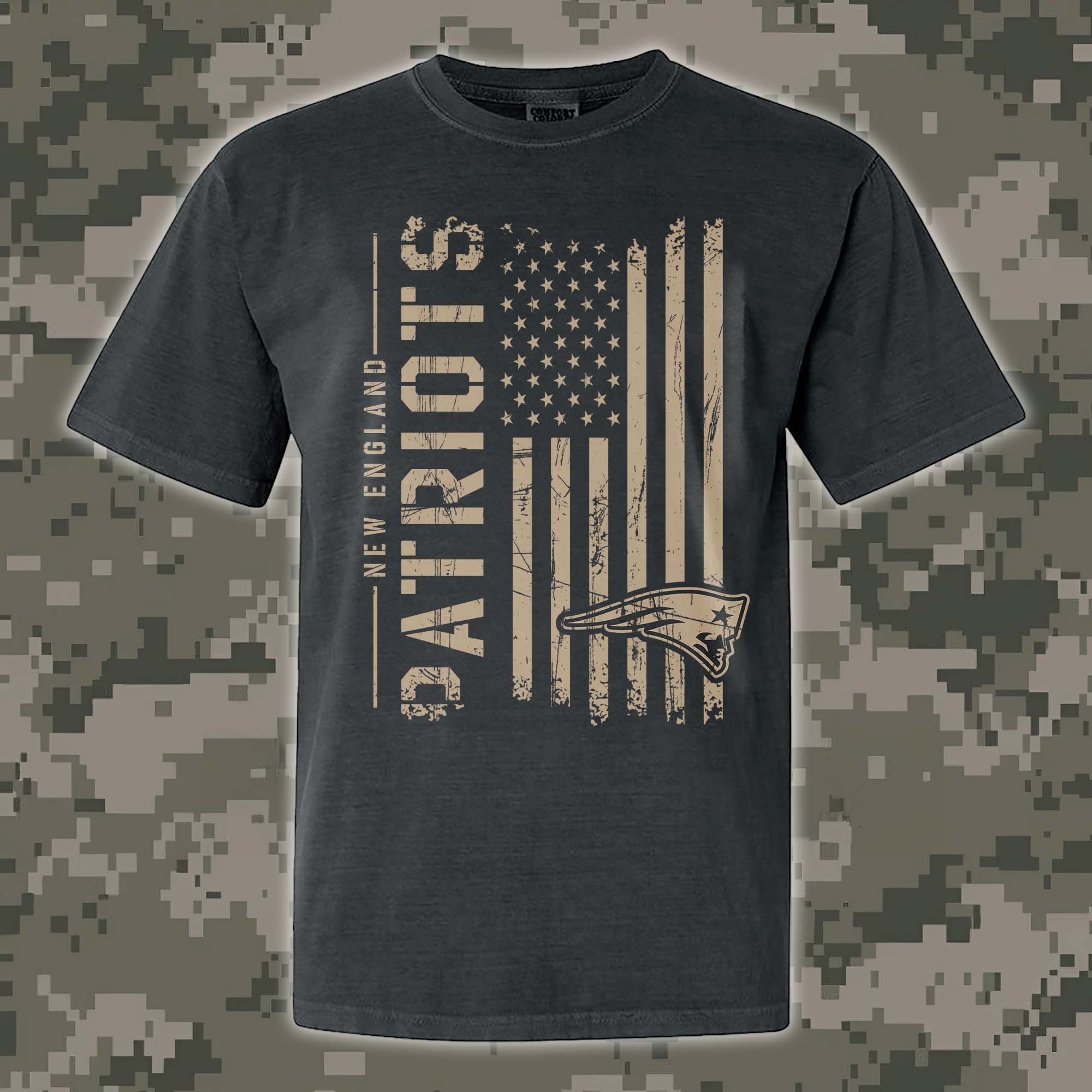 New England Patriots T-shirt Colosseum OHT Military Appreciation Flag PT68205